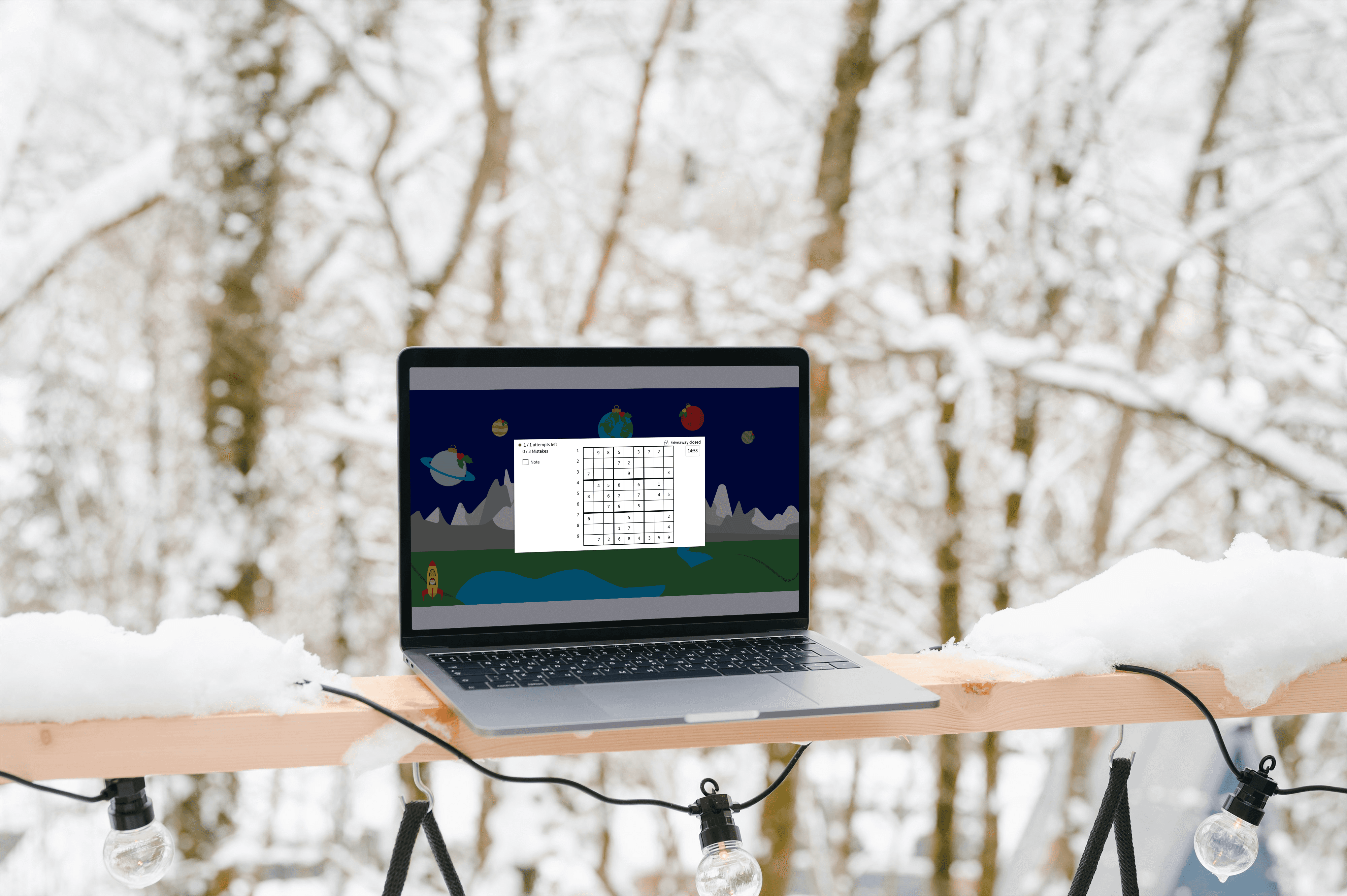 Advent calender on a laptop