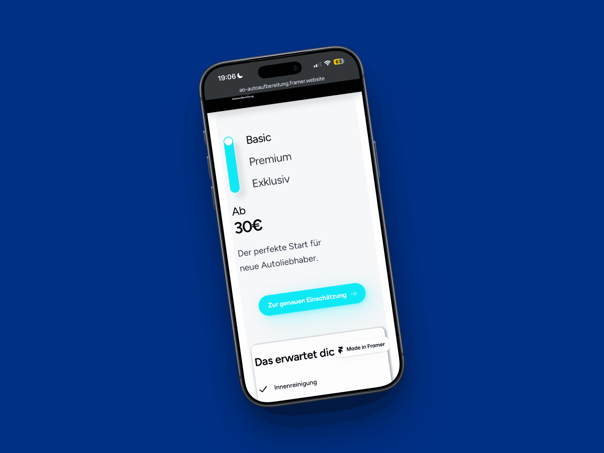 Dieses Bild zeigt den Hero der Startseite mit dem Claim „Dein Haar. Dein Stil. Dein Szenhaario.“ und einer kurzen Einleitung zum Angebot des Salons. Darunter sind drei große Vorher‑/Nachher‑ähnliche Hairstyling‑Fotos angeordnet, während oben der Call‑to‑Action „Jetzt Termin buchen“ mit der Telefonnummer hervorgehoben ist, um sofortige Kontaktaufnahme per Anruf zu fördern.