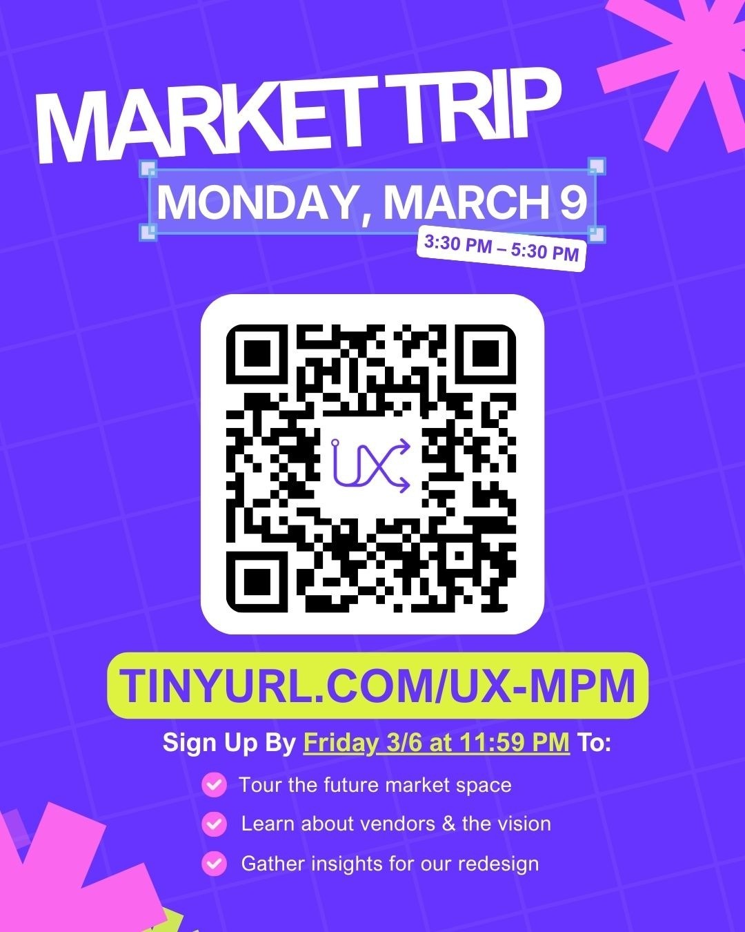 Madison Public Market Trip Sign Up 3/9 3:30pm-5:30pm tinyurl.com/ux-mpm