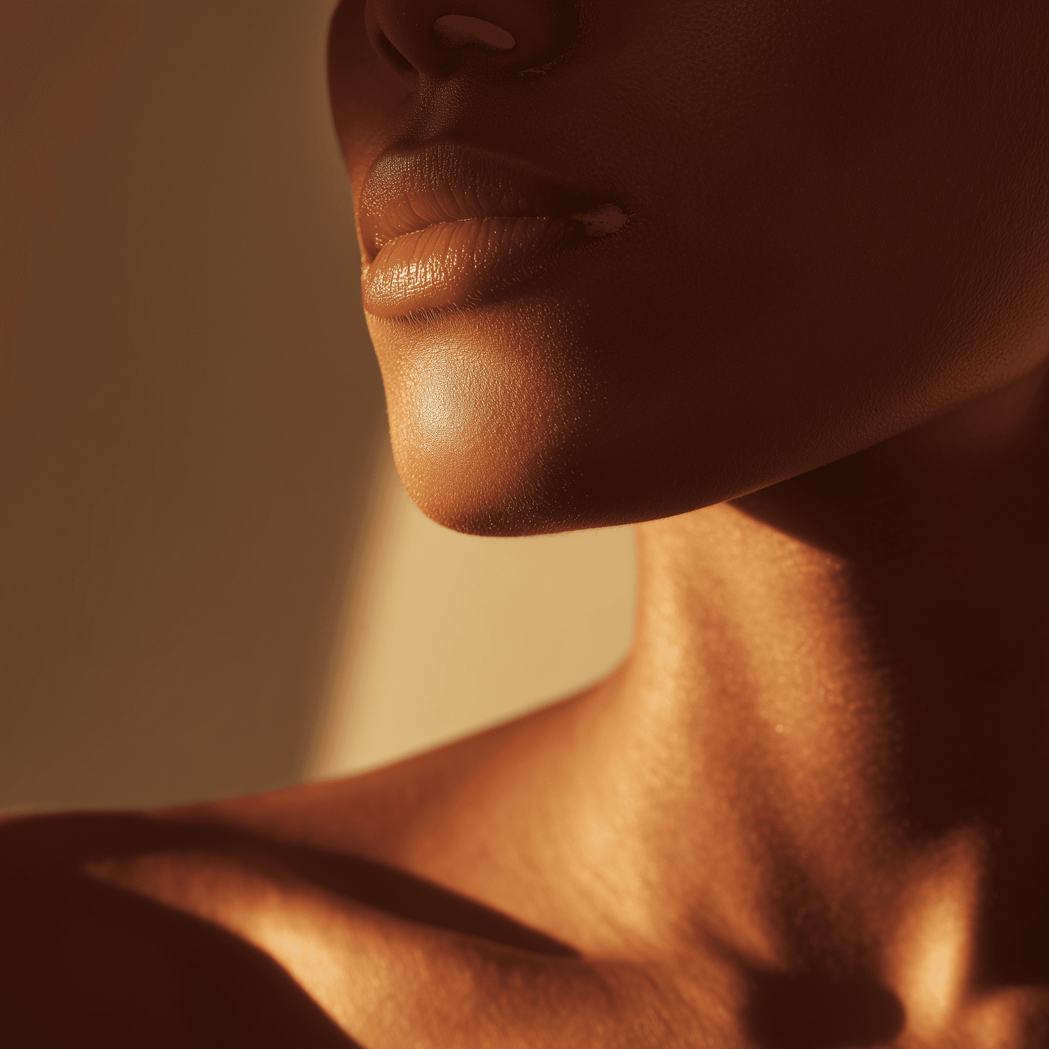 Minimal abstract beauty composition showing smooth natural skin