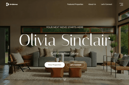 Site web agence immobilière - Page d'accueil