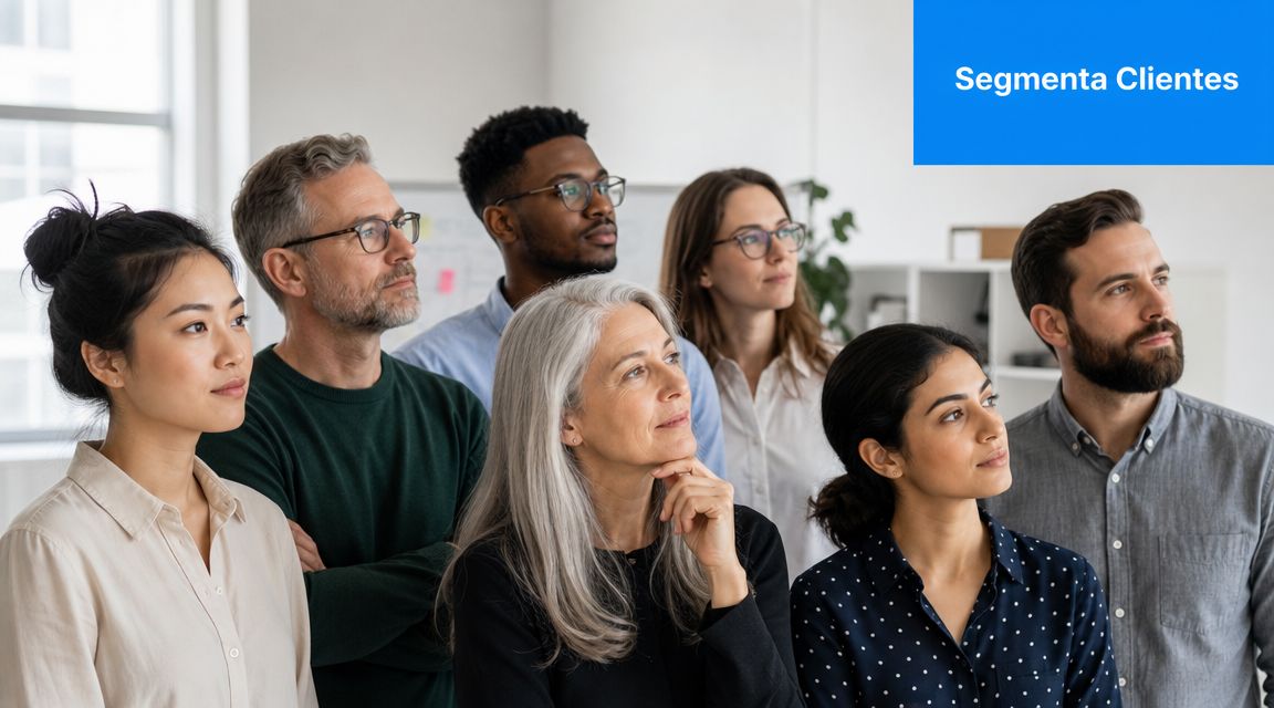 Un grupo diverso de profesionales de negocios mirando hacia un lado en una oficina moderna y brillante.