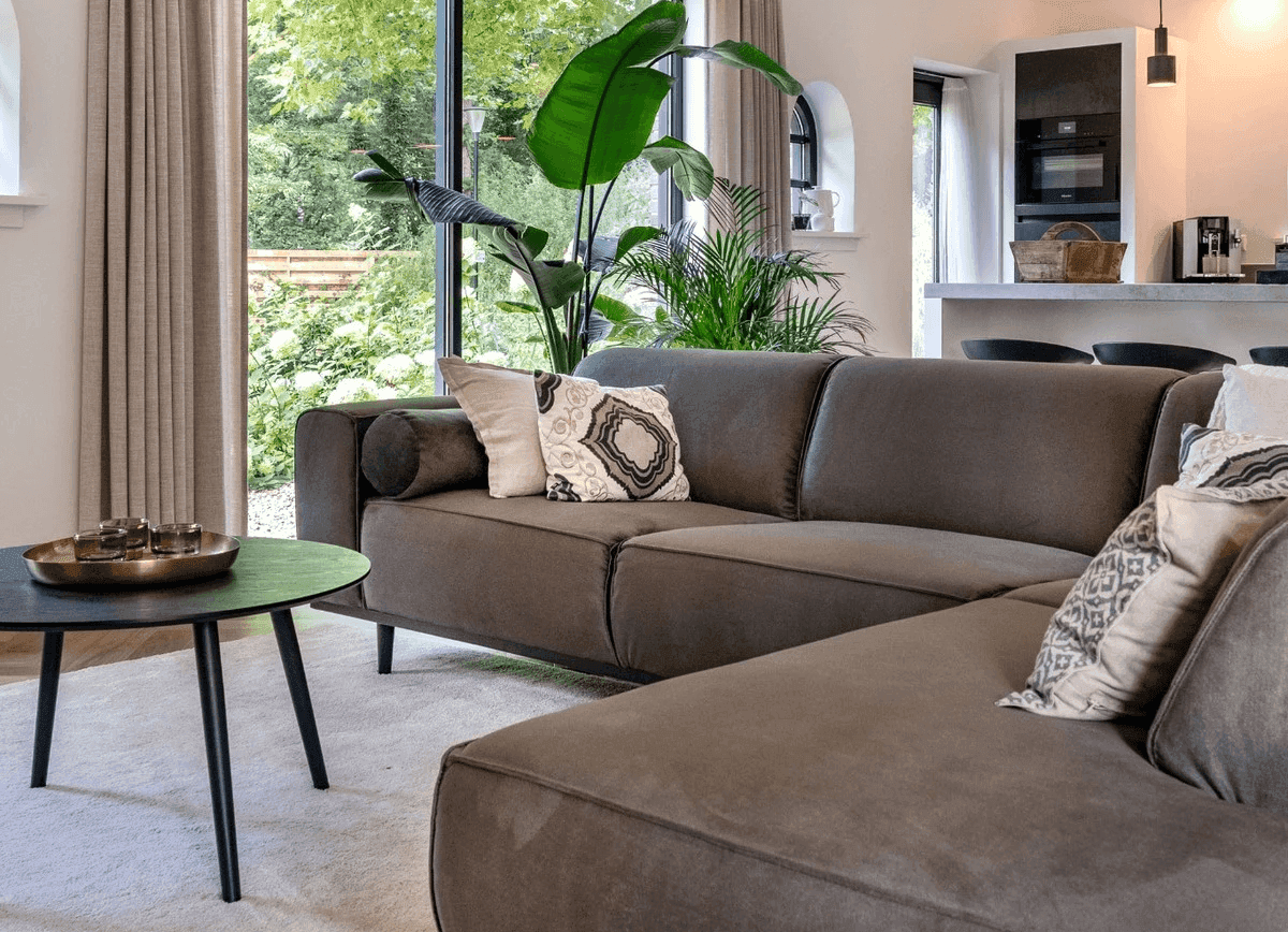 an abstract painting of a brown and black swirl