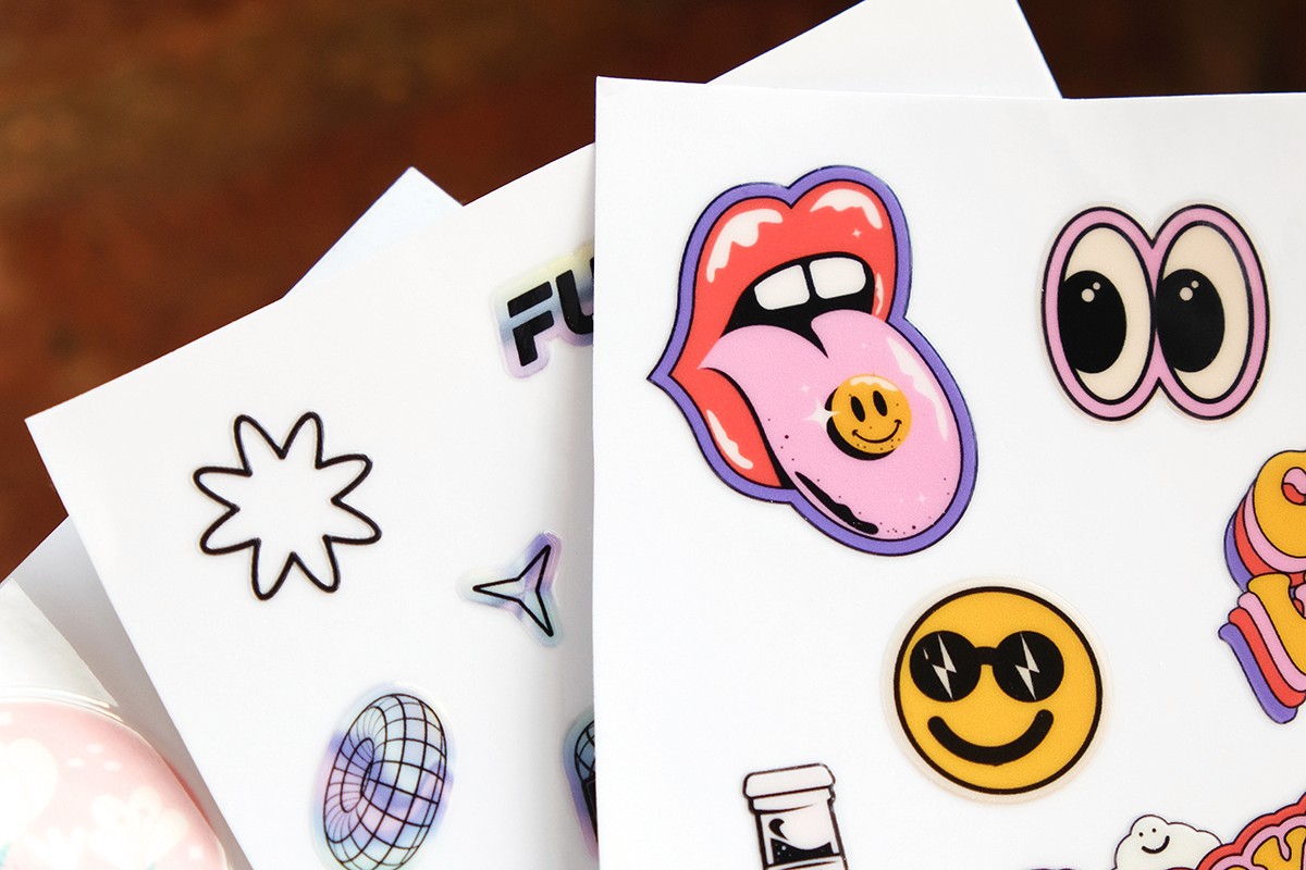 Sticker packs, uv dtf stickers for Brand community produced with uv dtf printing.