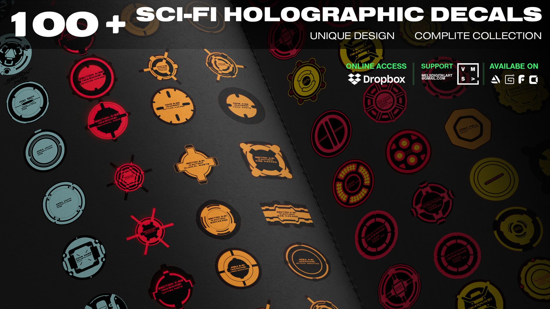 SCI-FI HOLOGRAPHIC DECALS 