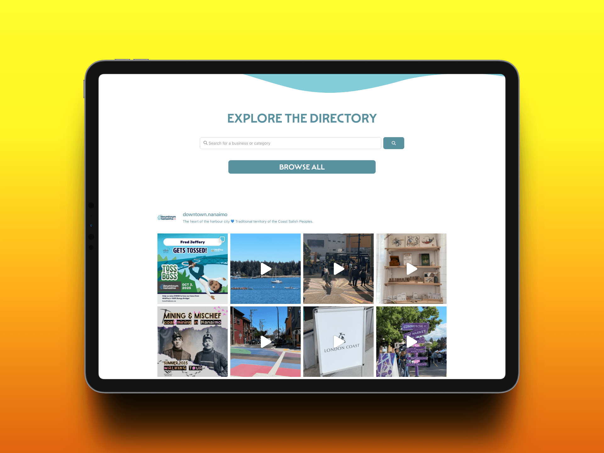Downtown Nanaimo Website - Directory section - Mindsai