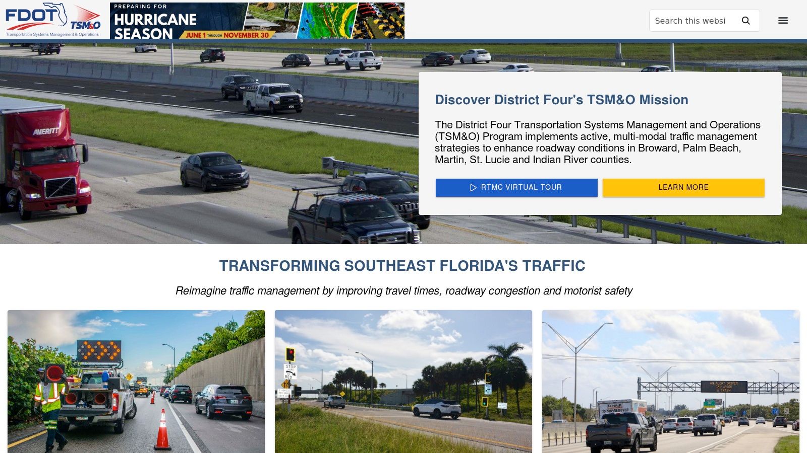 FDOT District 4 D4 traffic portal