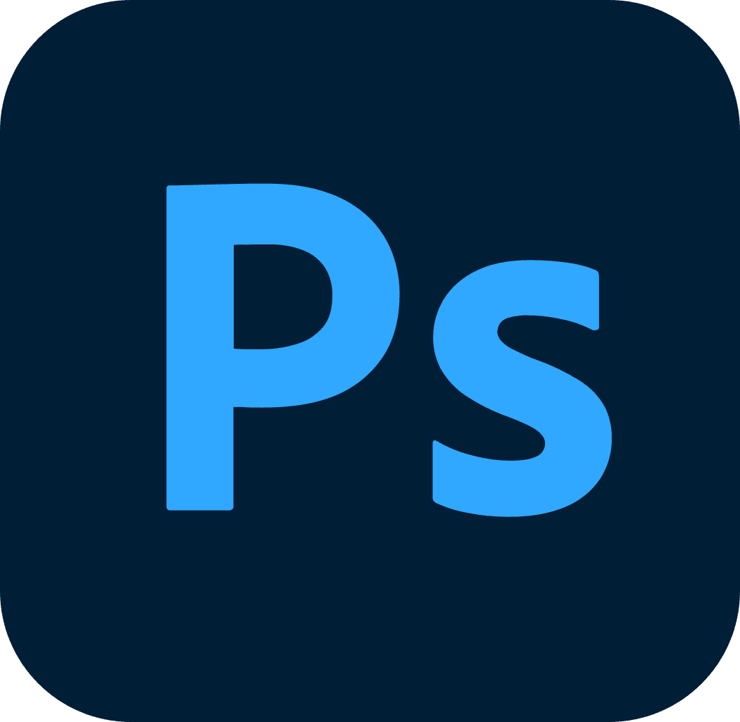 Logo of Adobe Photoshop, featuring the letters "Ps" in blue on a dark background.
