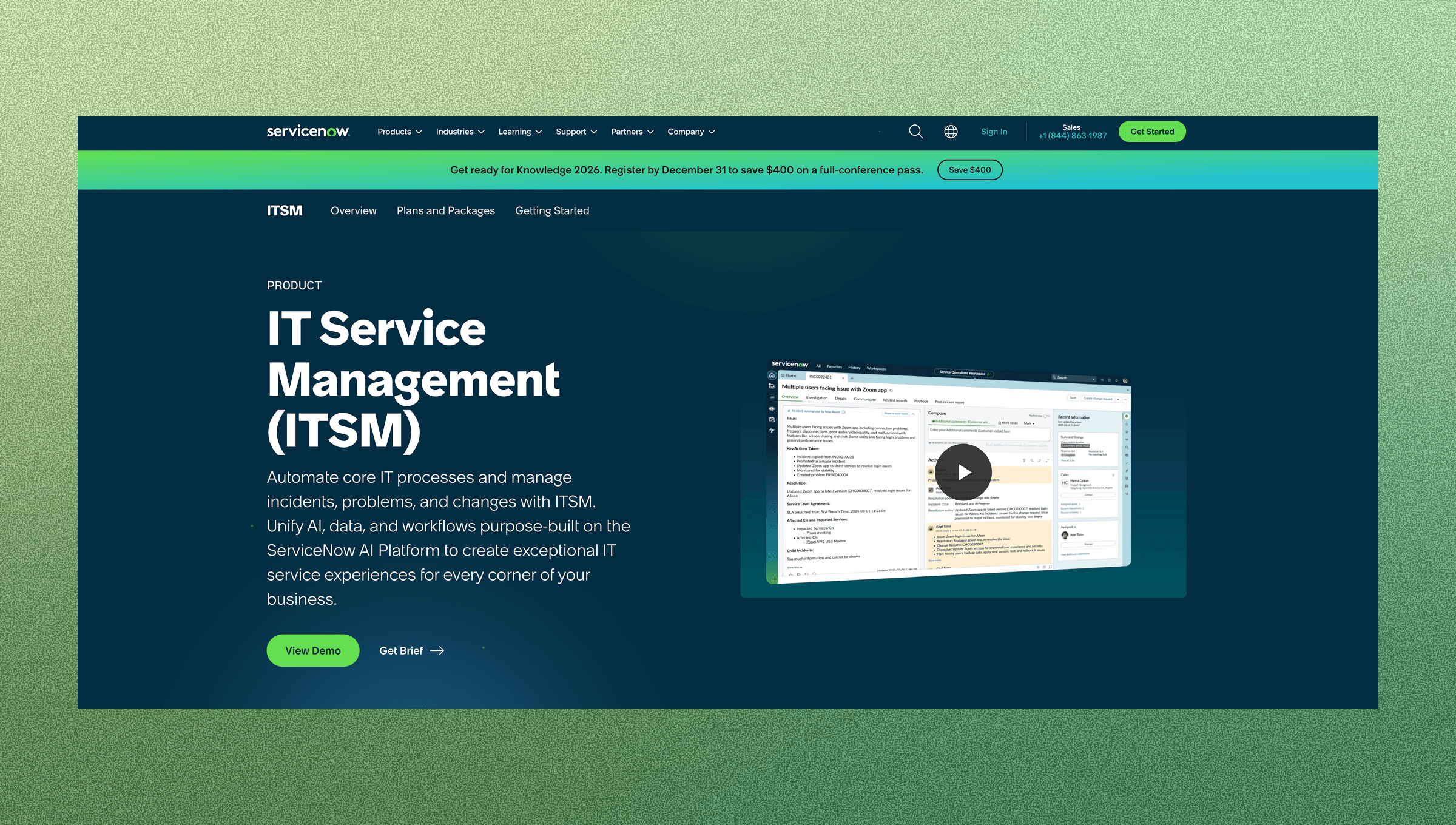 What is ServiceNow ITSM?