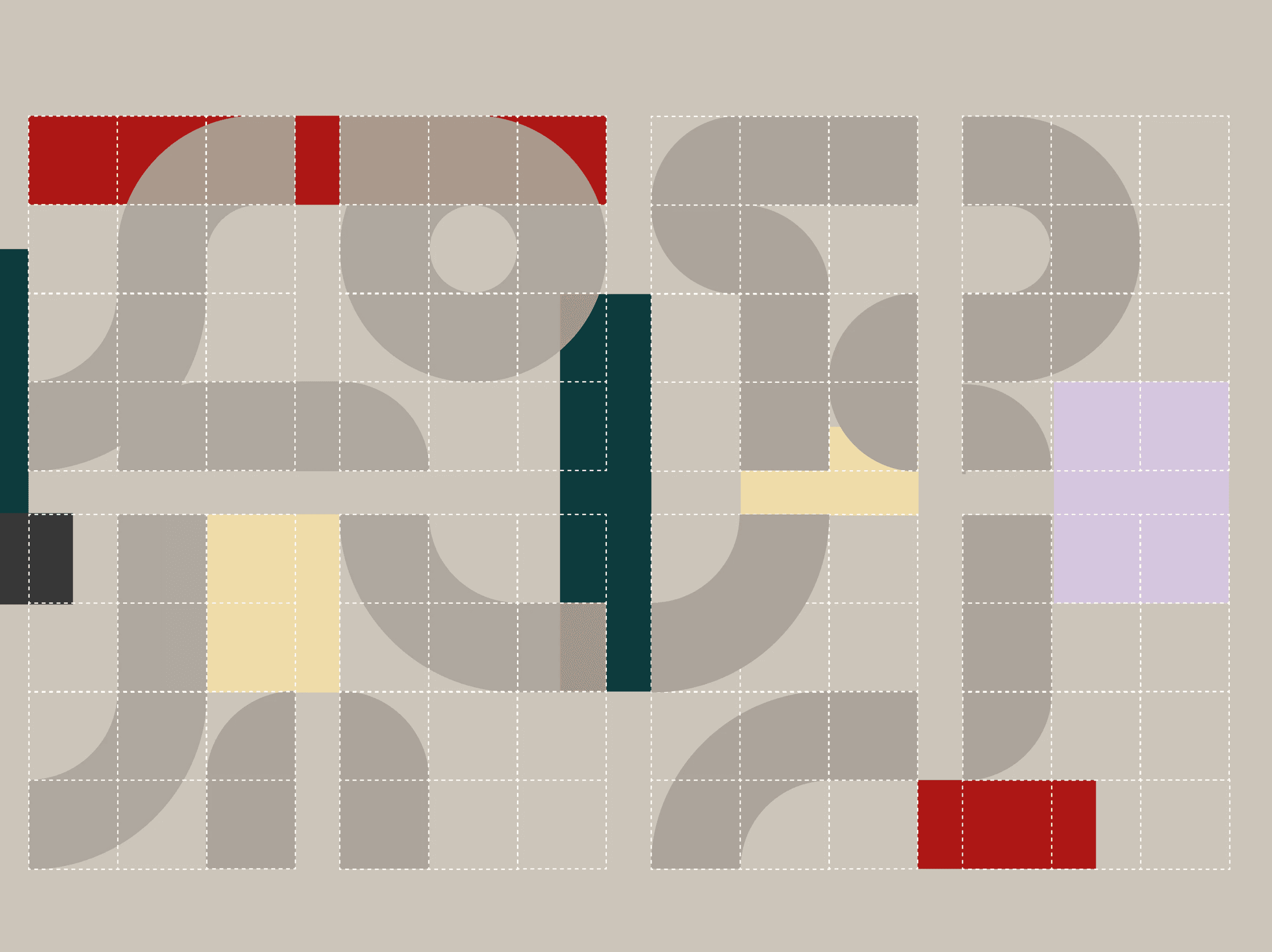 Modular graphic composition created by Josephine Grenier for Wurface’s visual identity, inspired by tile patterns.