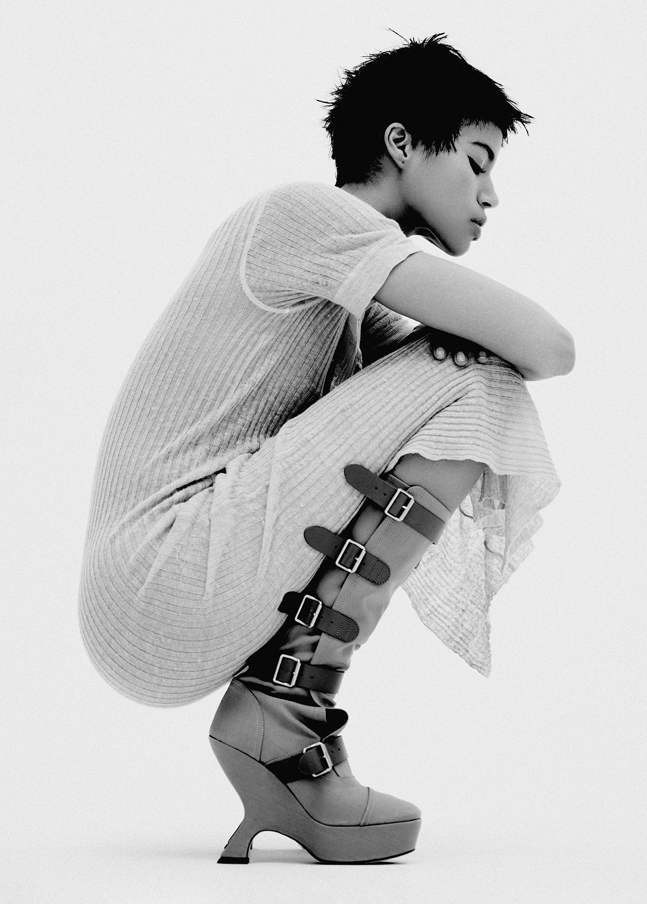 Black plastic pouch on velvet