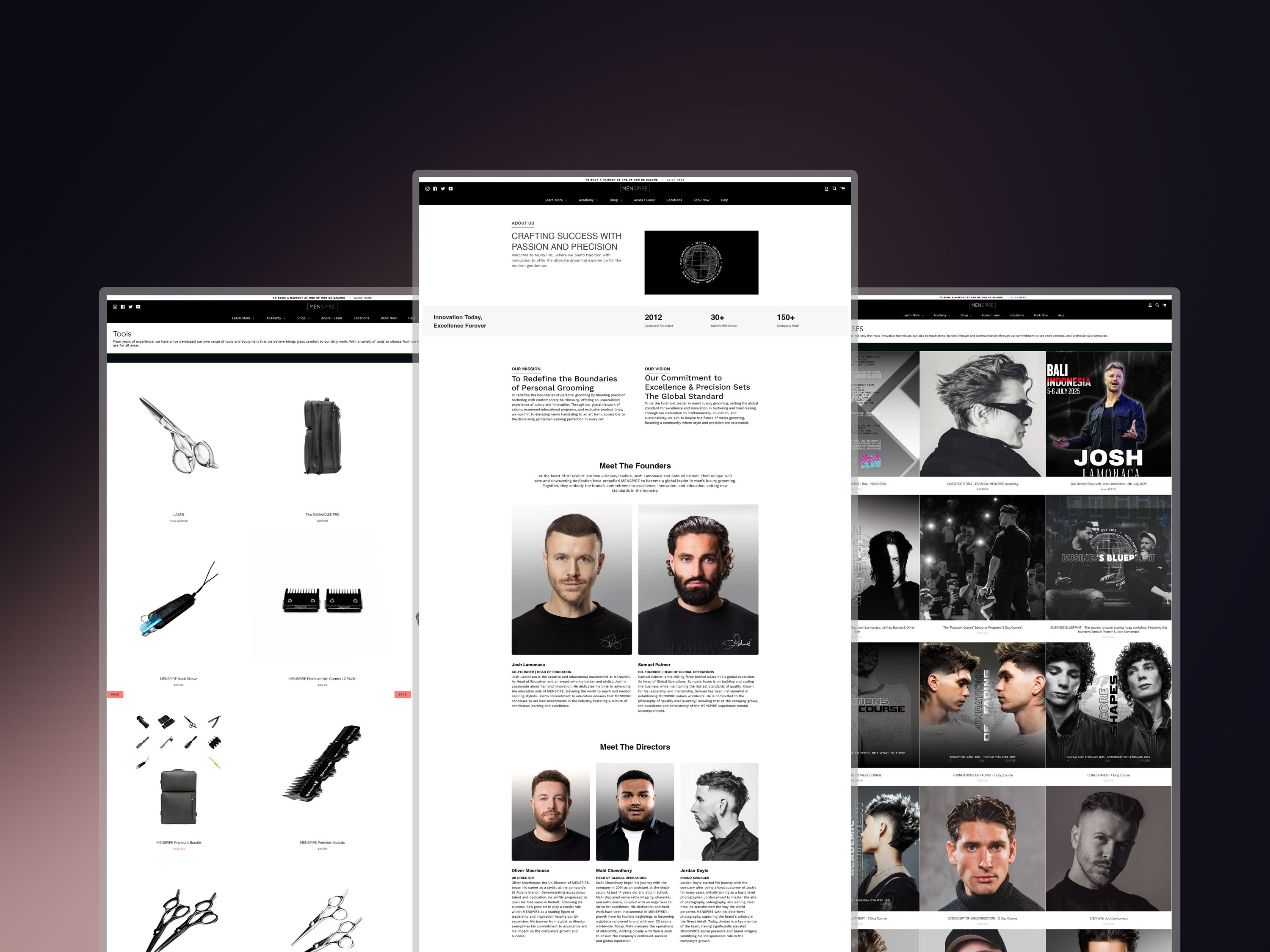 Menspire Wireframe