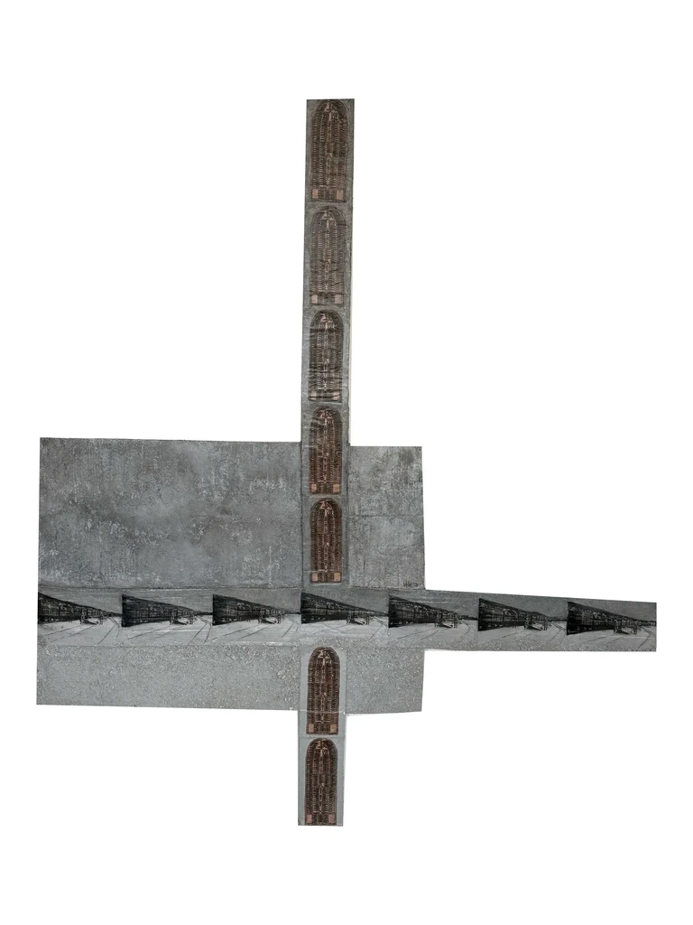 Ancestors Transported II, 2021. Mixed media on cardboard. by Barbara Walker.