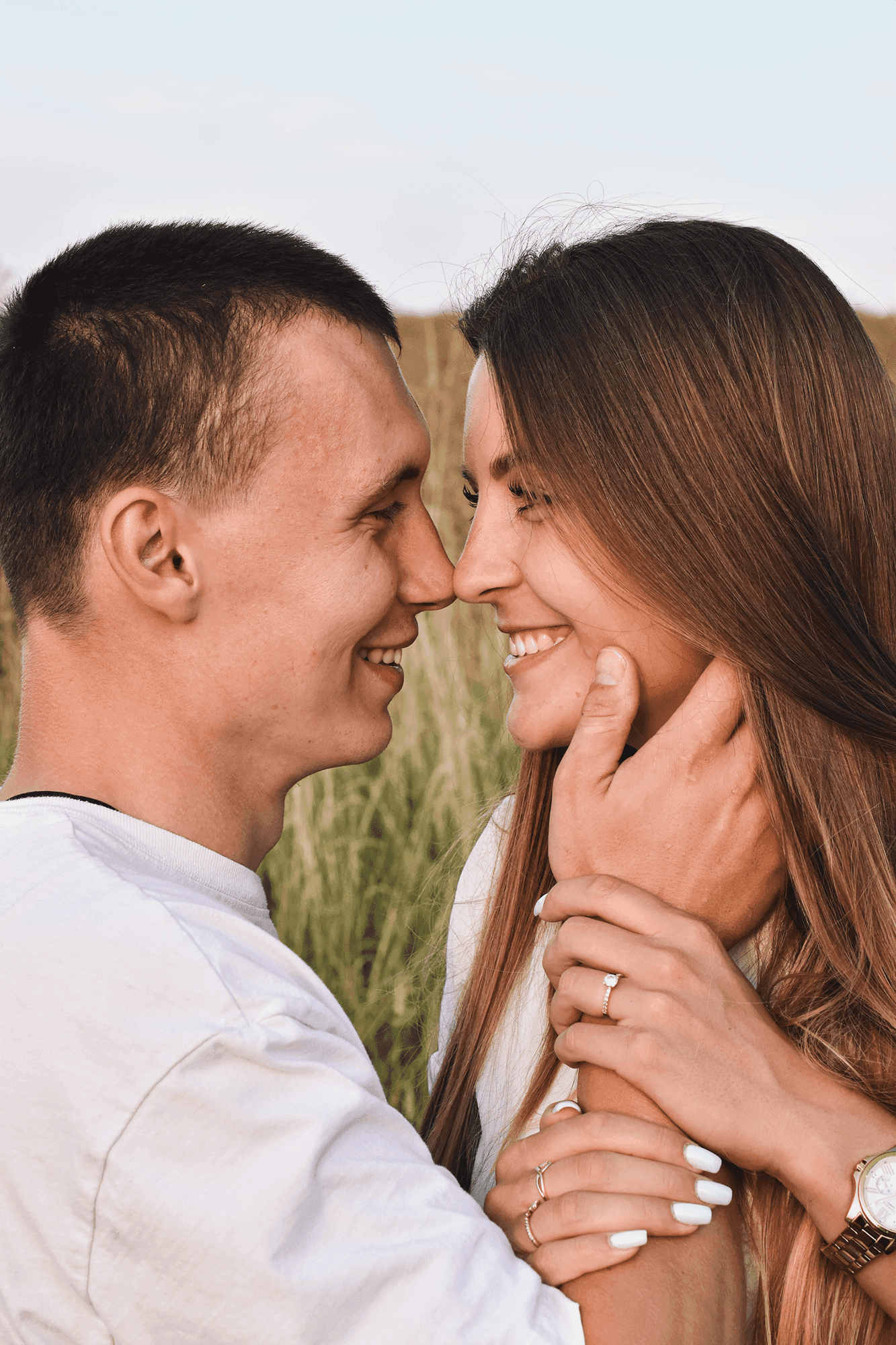 married couple romantic pose