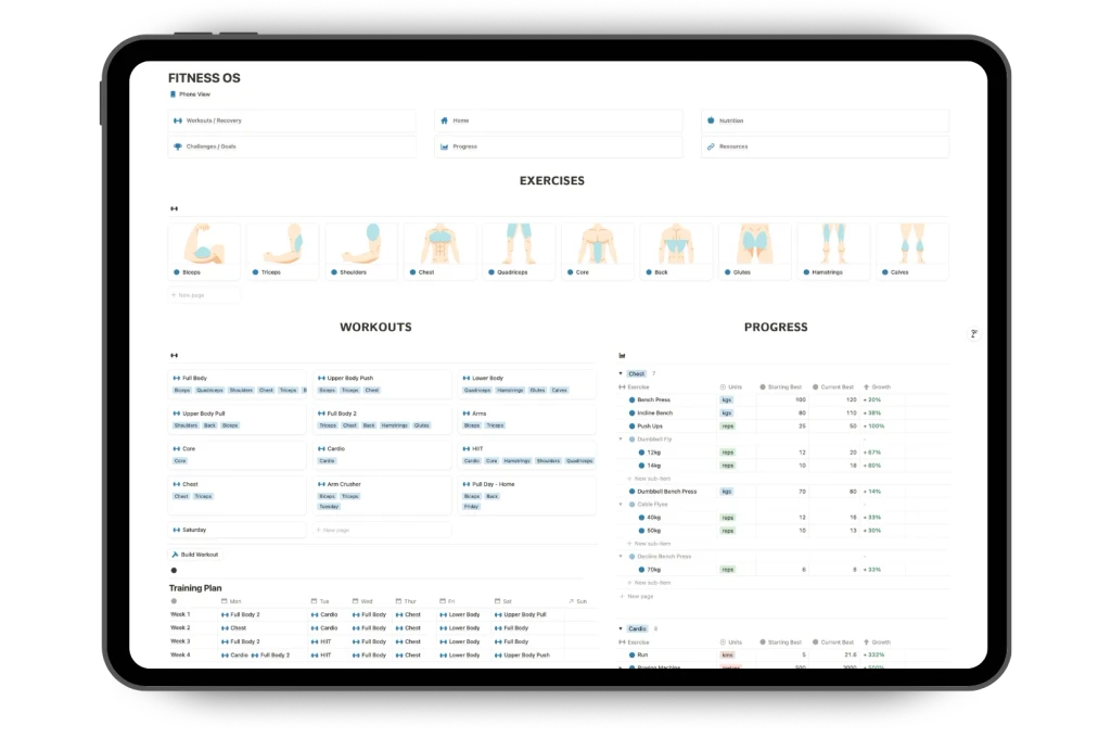 Notion Gym Tracker Template