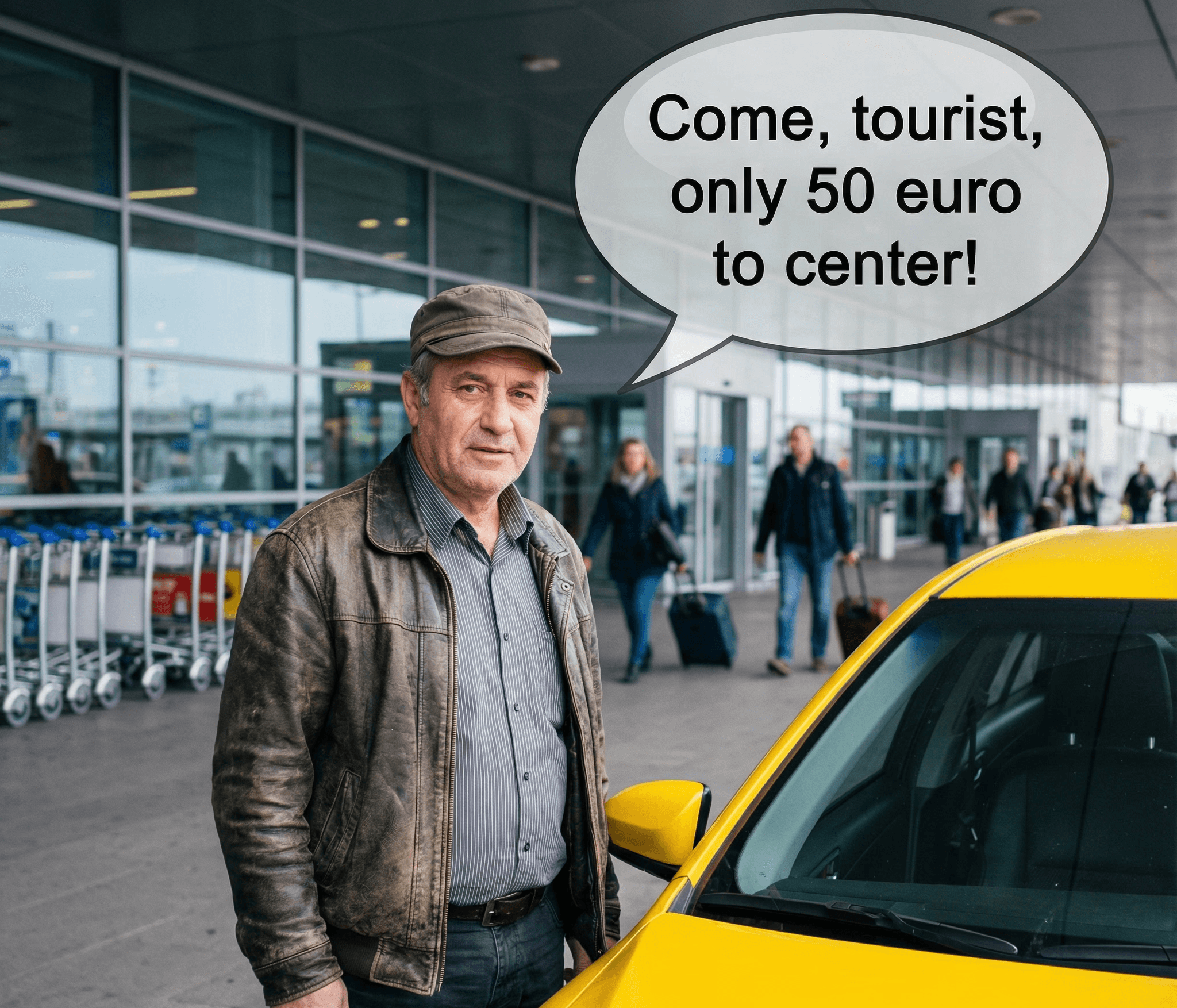 scammer airport taxi