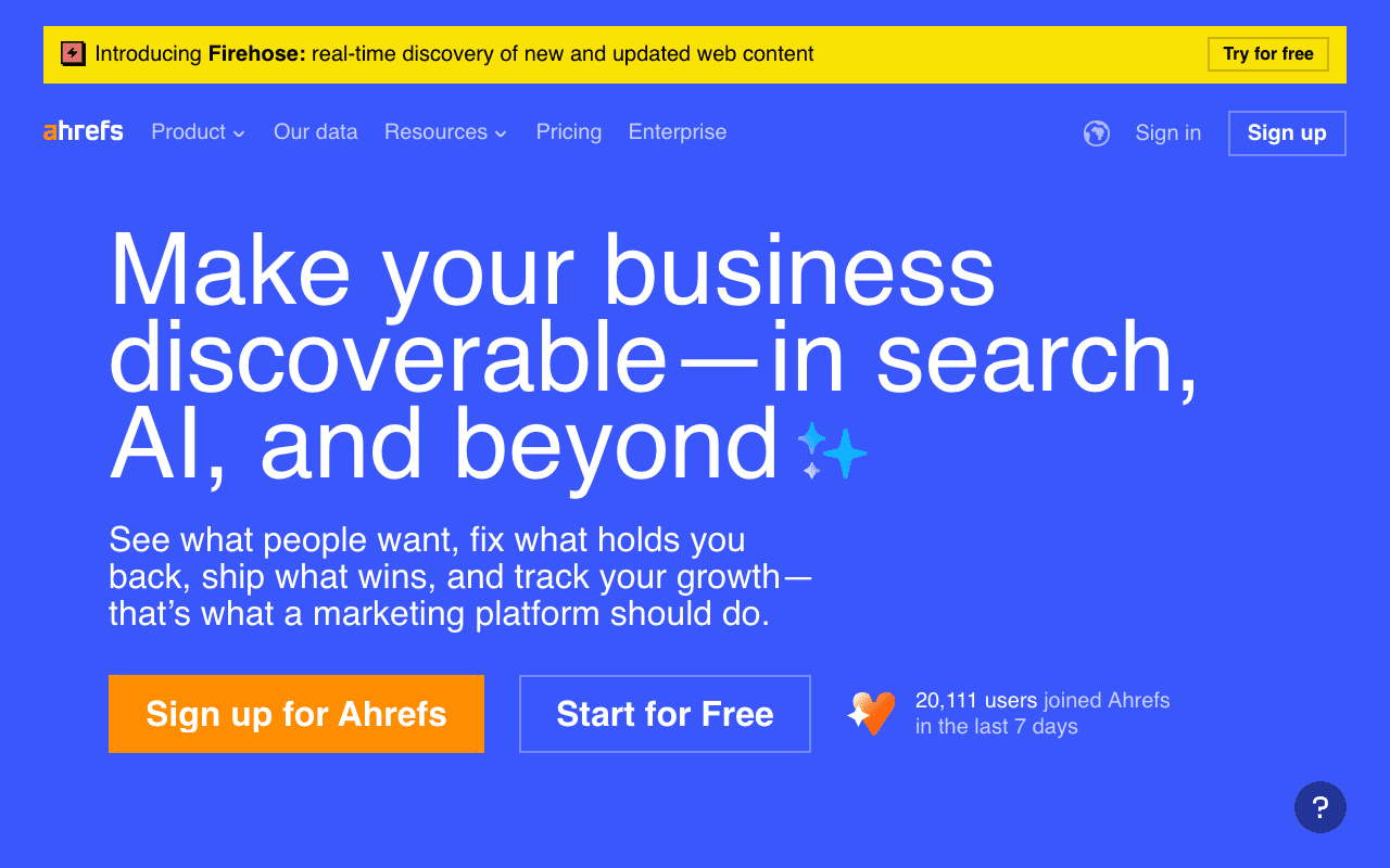 Ahrefs екранна снимка