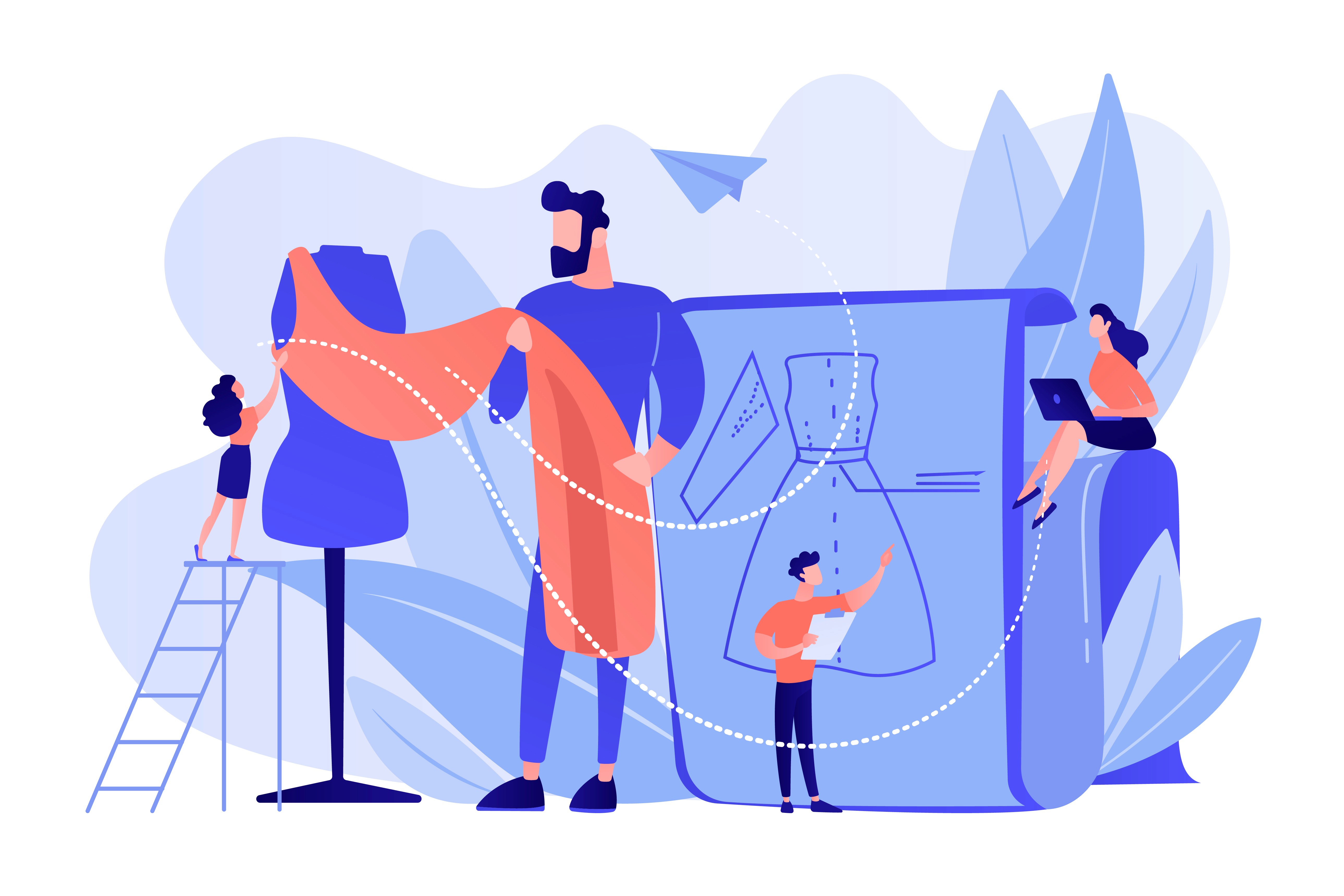 vector image of fashion designers