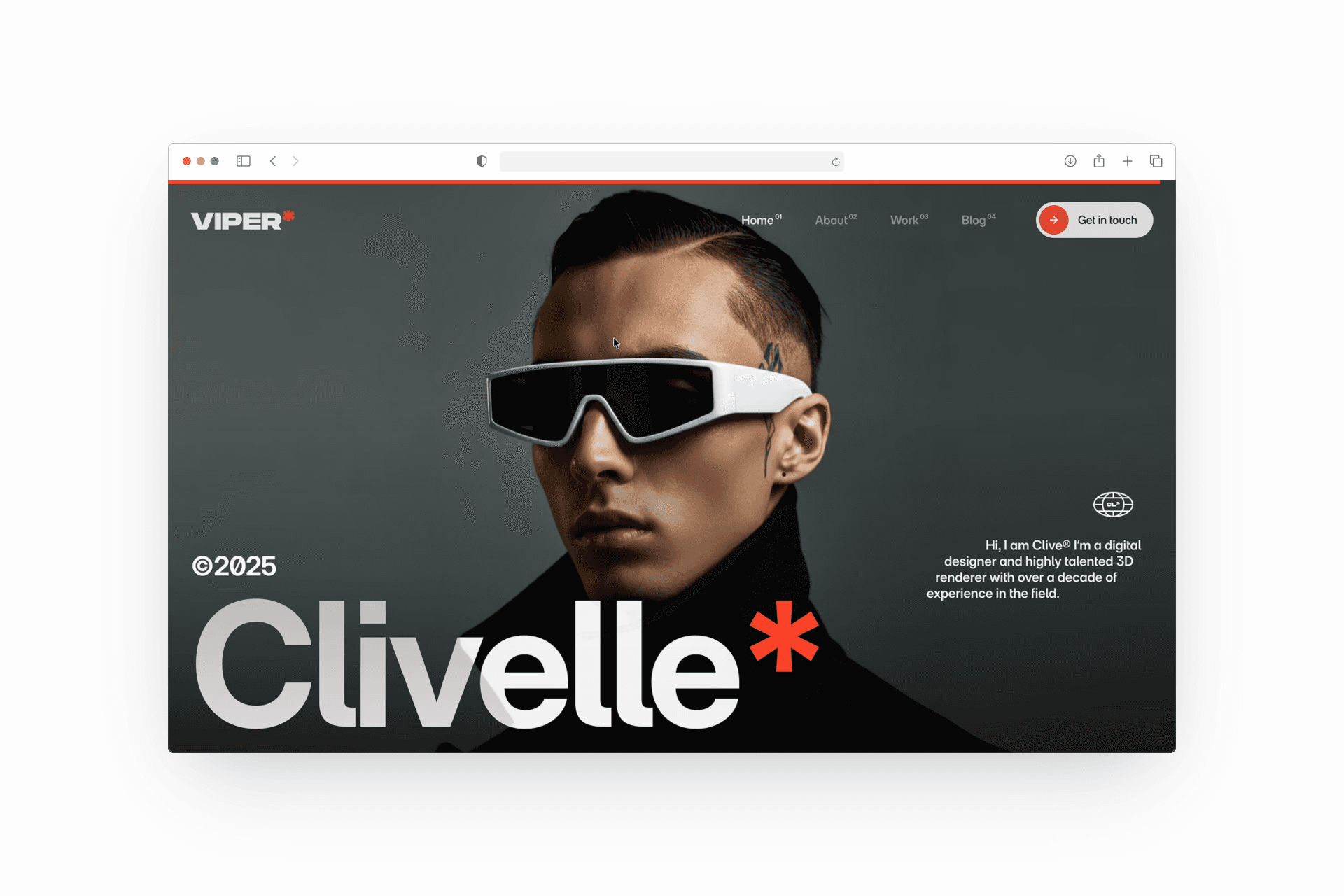 Viper Framer template homepage hero section mockup