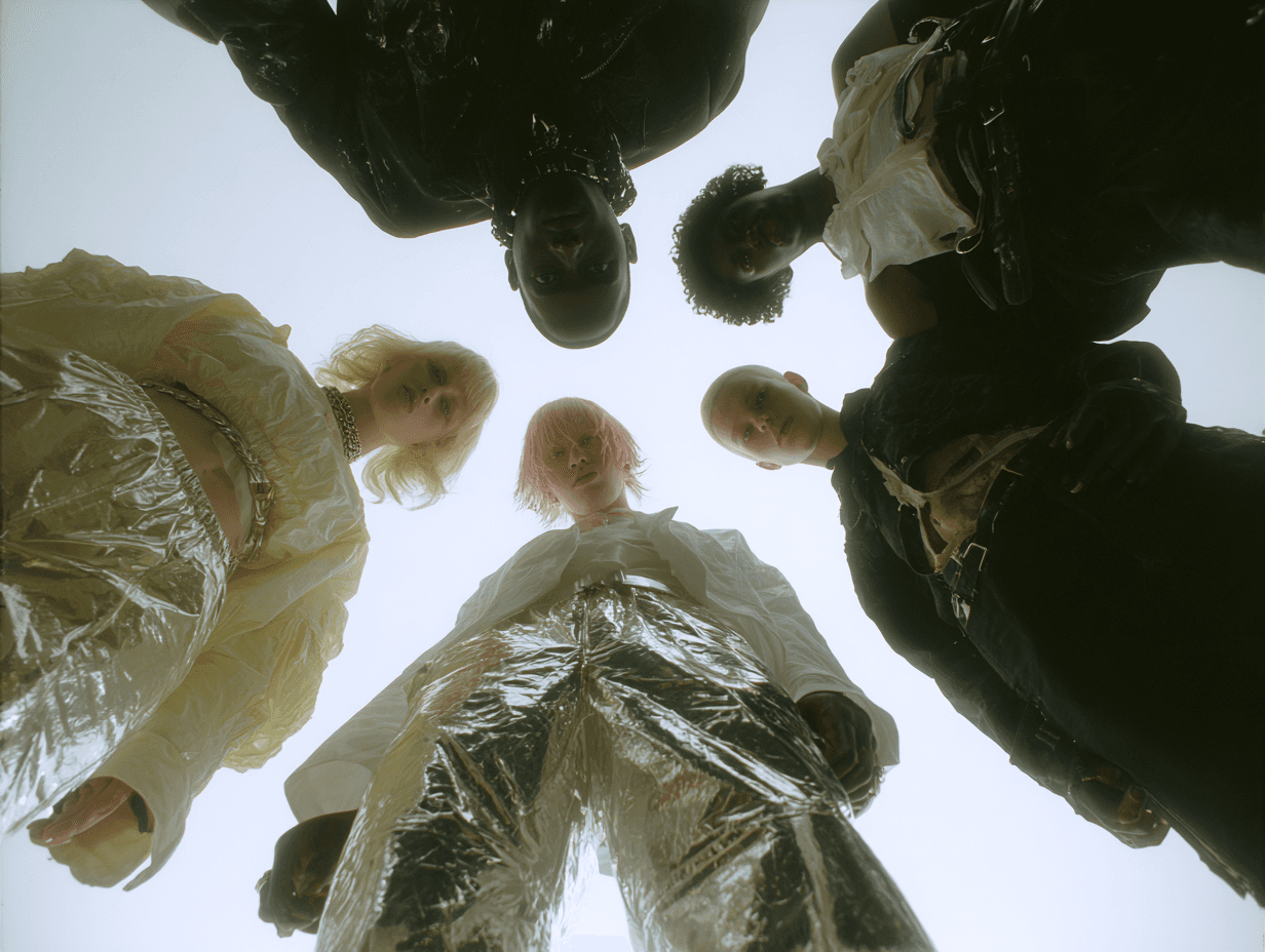 Woman blowing a blue bubble with gum