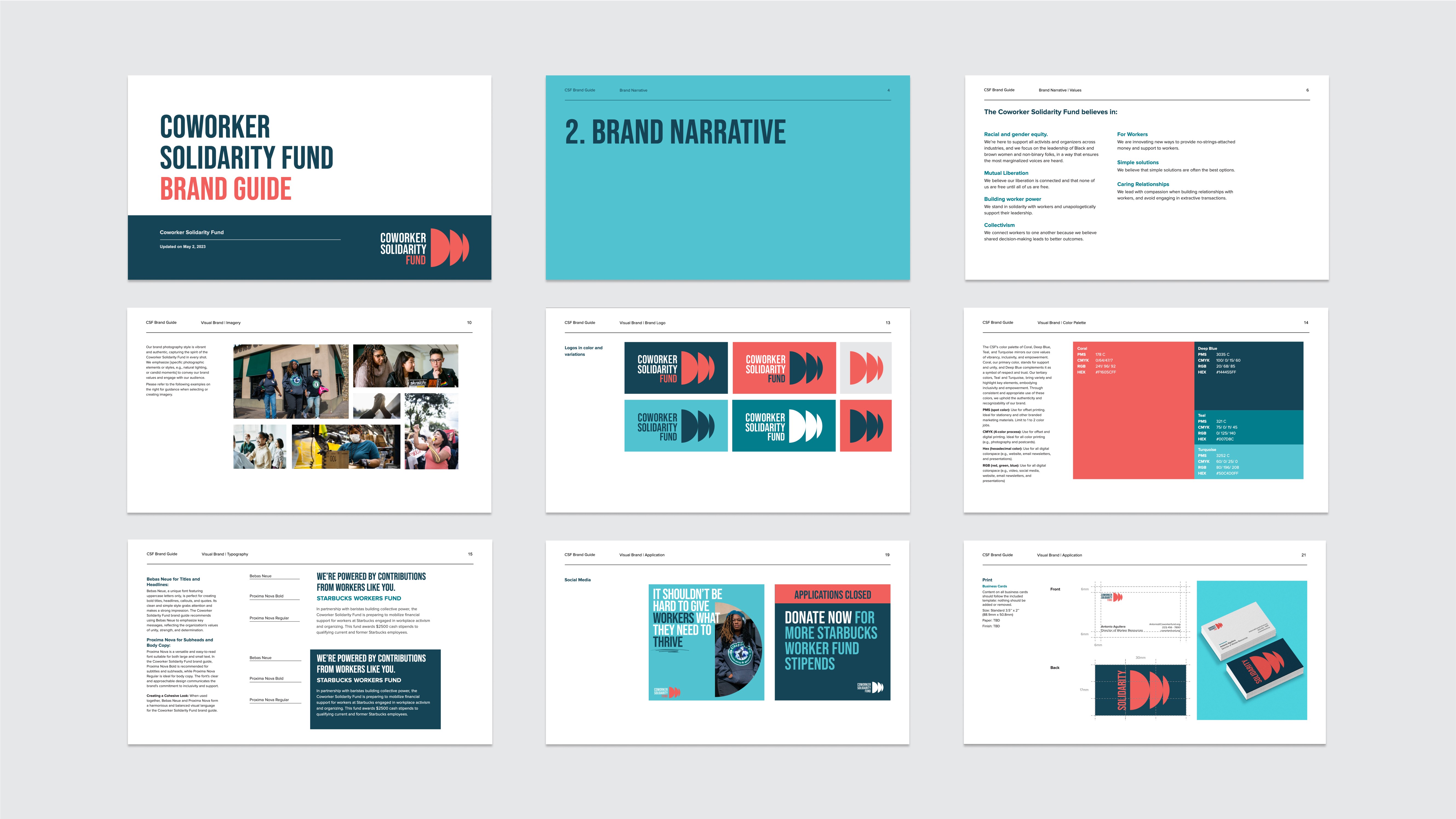 Sample pages from the CSF Brand Book