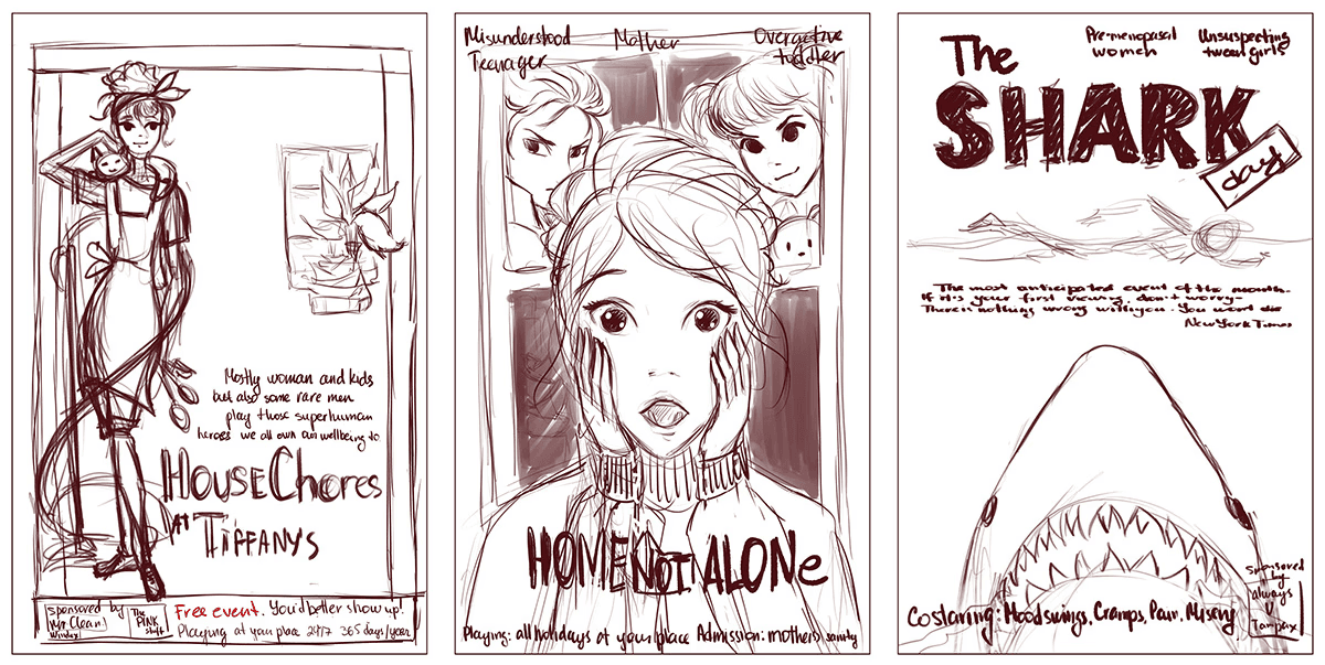 sketches for the final posters