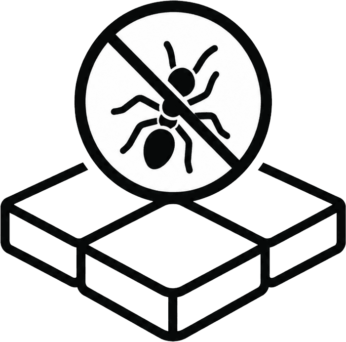 Pest barrier icon — polymeric sand prevents ants and insects in pavers
