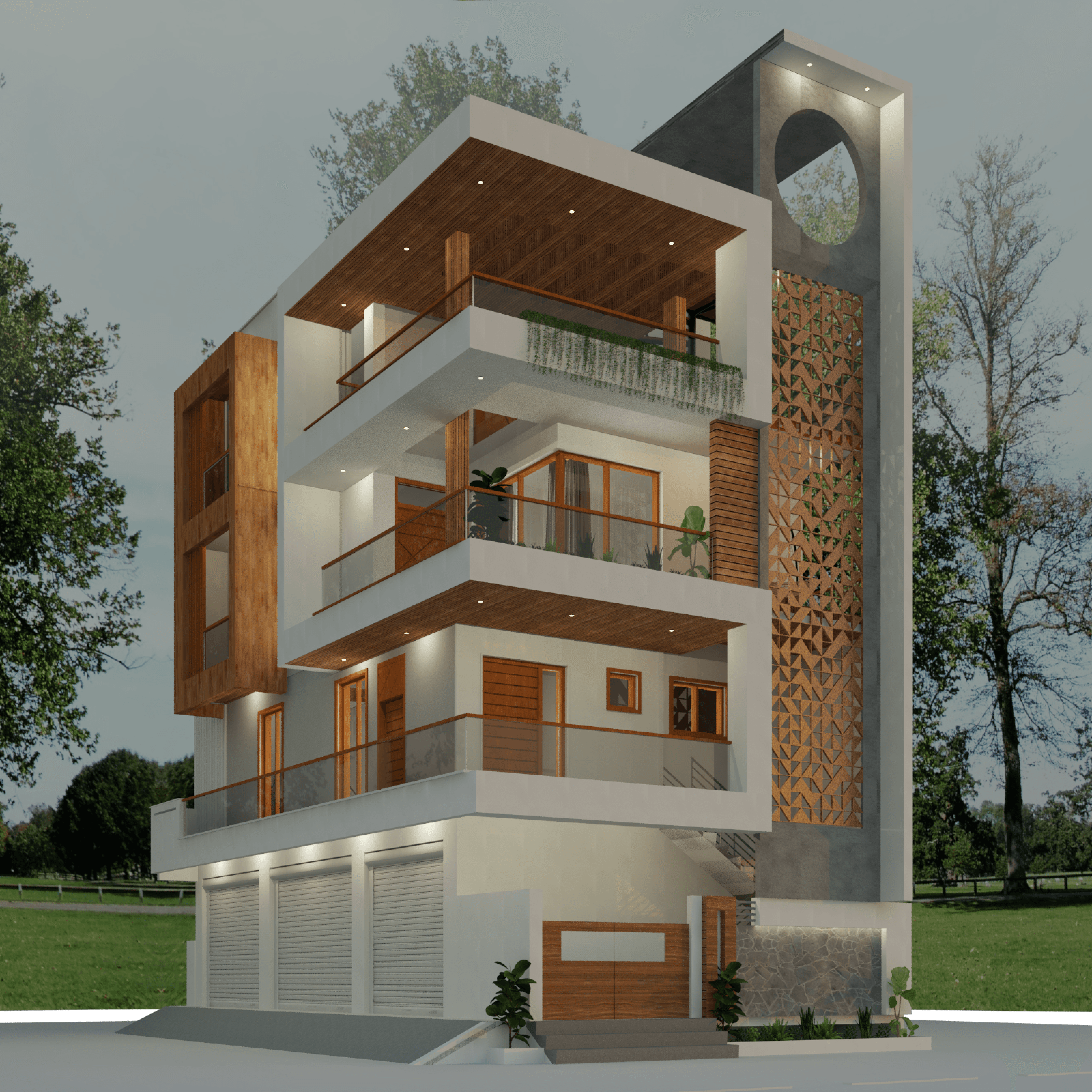 a woman in warm brown outfit walking on a street with a snowy MT. Fuji in the background under clear sky