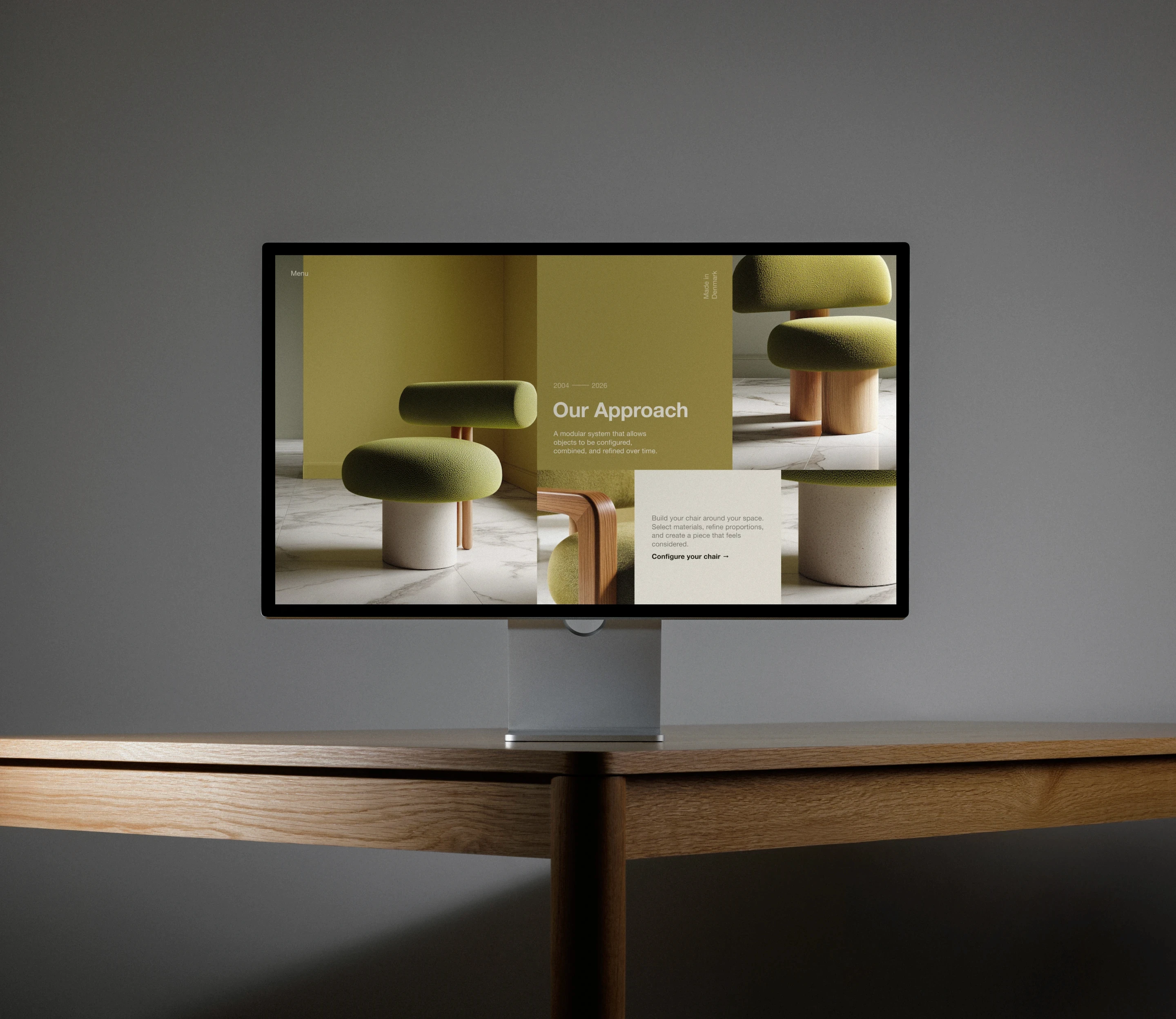 The website presented in a desktop mockup.