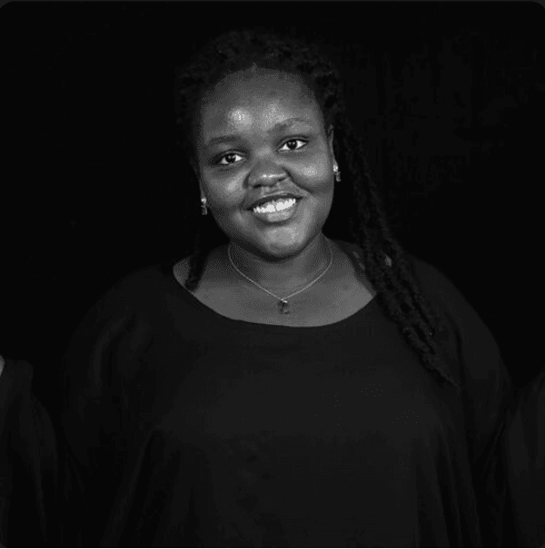 Portrait avatar of a woman with red hair on a red background