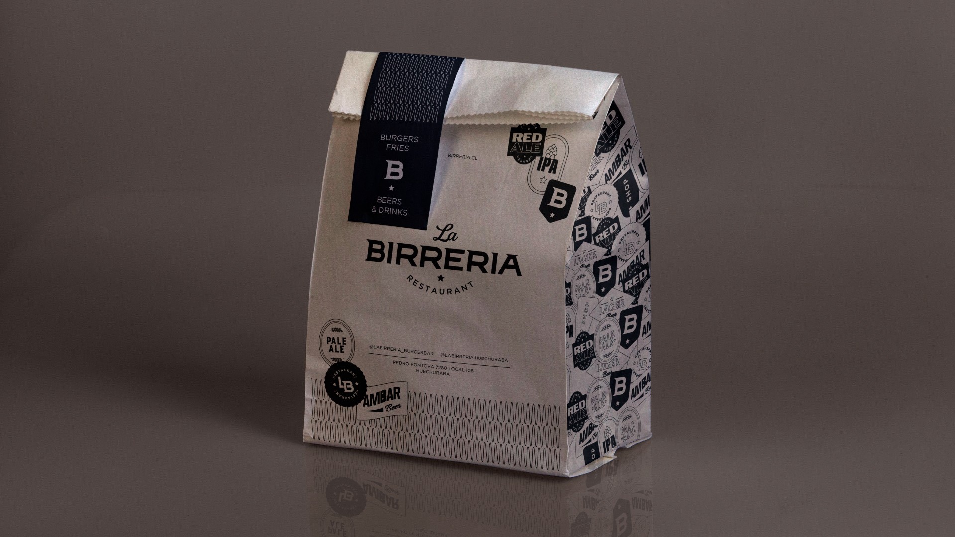 Propuesta gráfica para La Birrería transmitiendo elegancia y cultura cervecera – Lagom Studio.