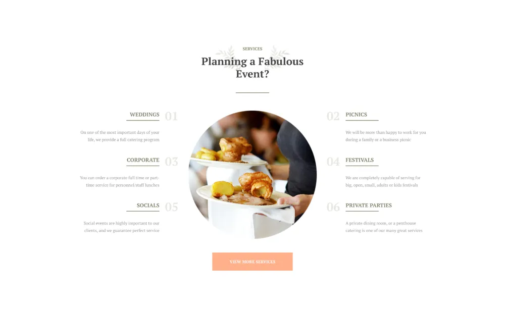 Catering Website Design