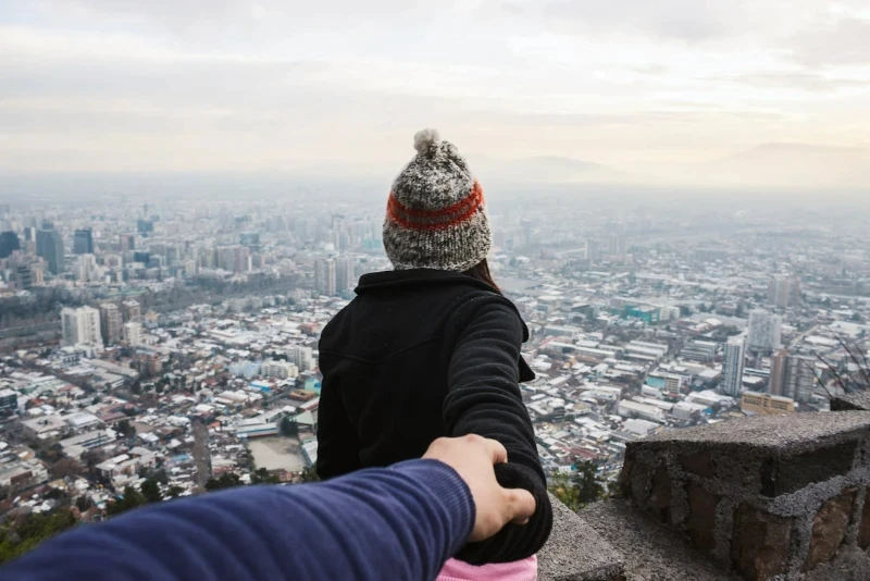 Couple holding hands