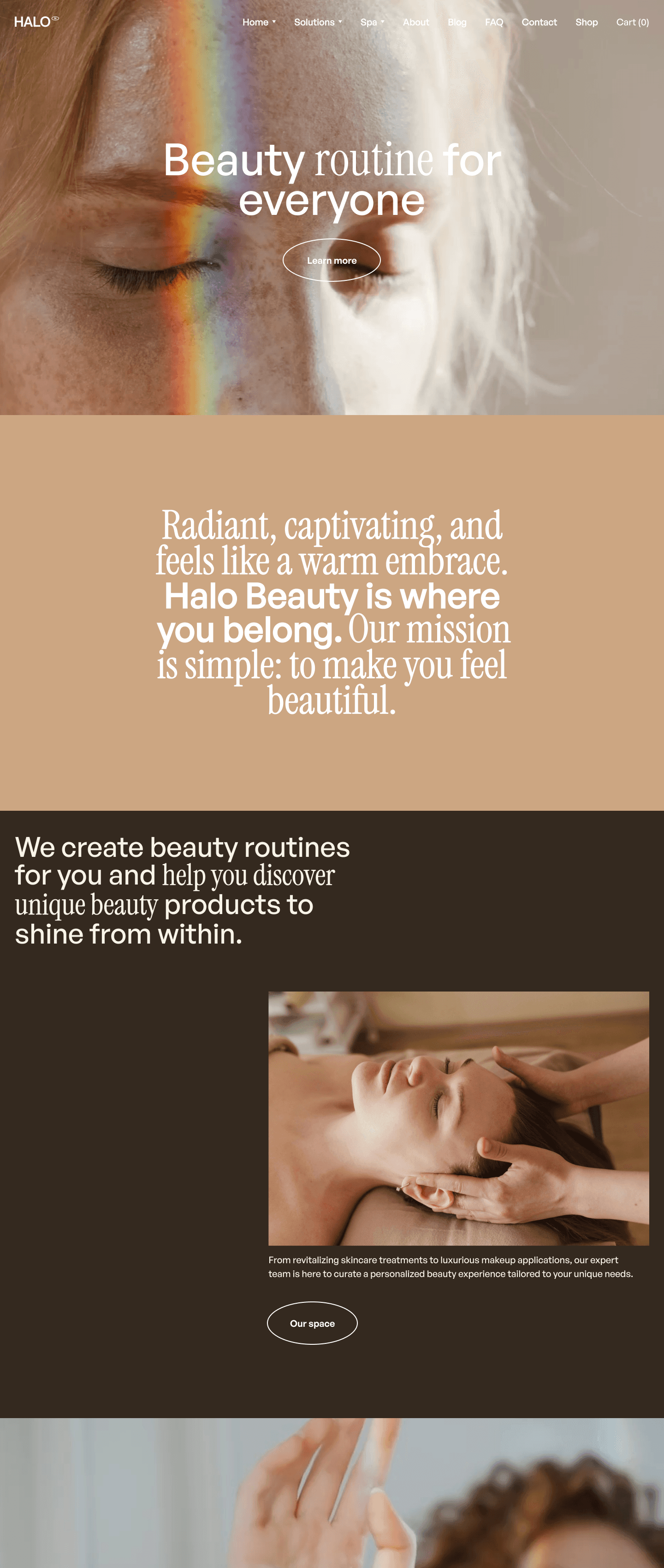 screenshot of halo webflow template