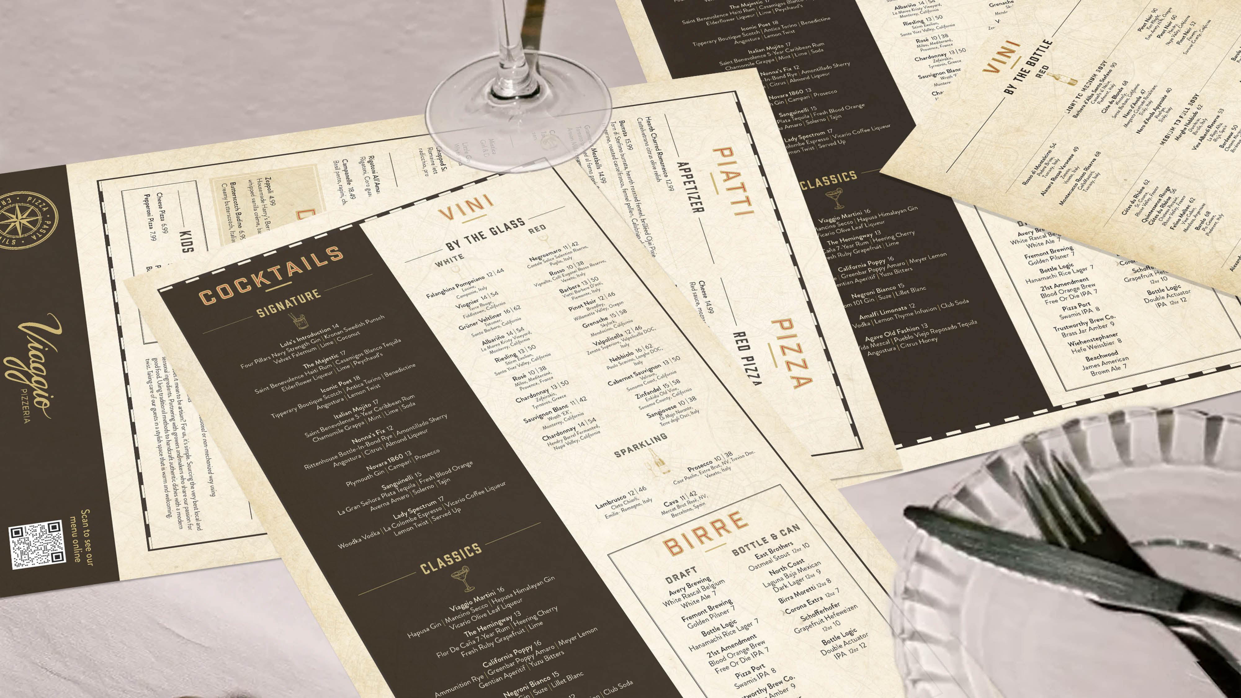 Menus on table