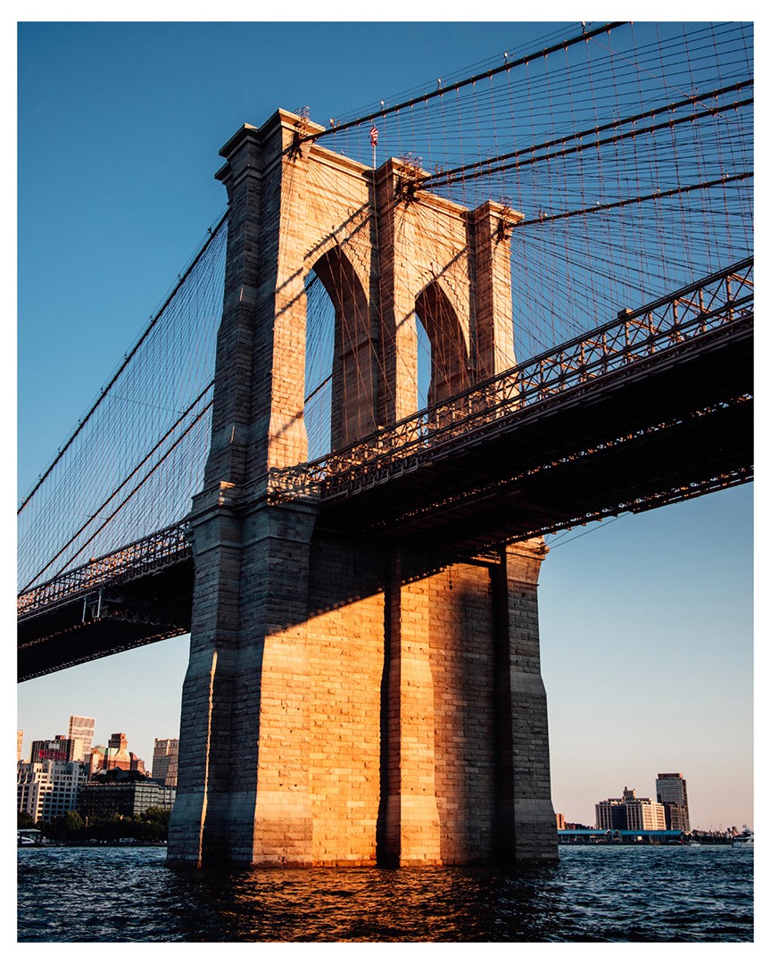 Brooklyn bridge glowing in the evening sun Photography