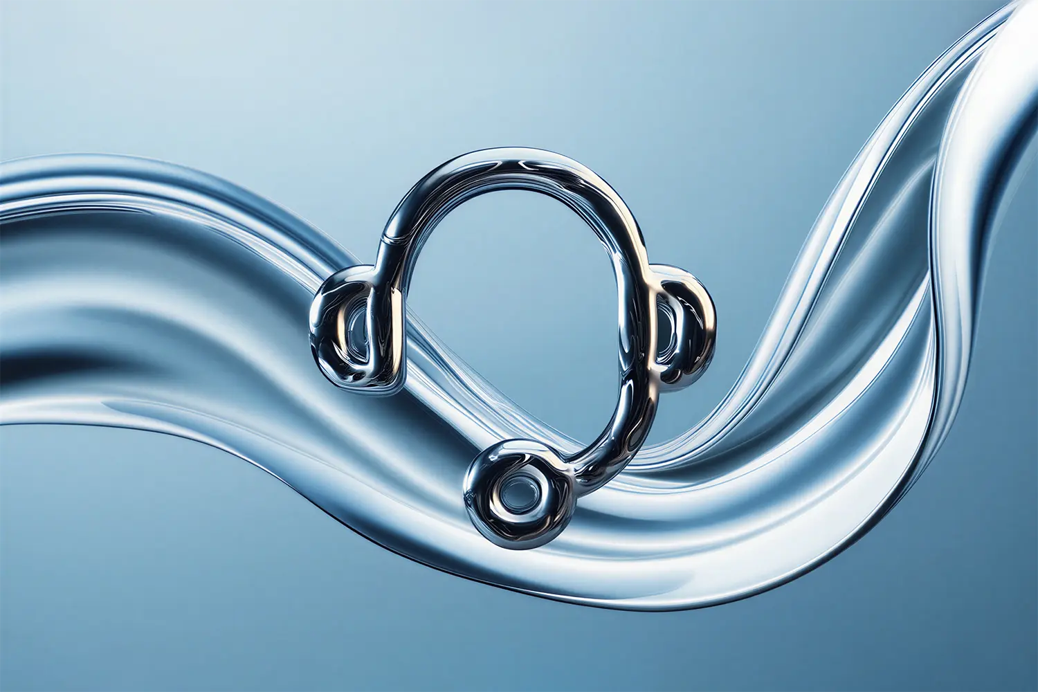 Abstract Blue wave with support headset icon