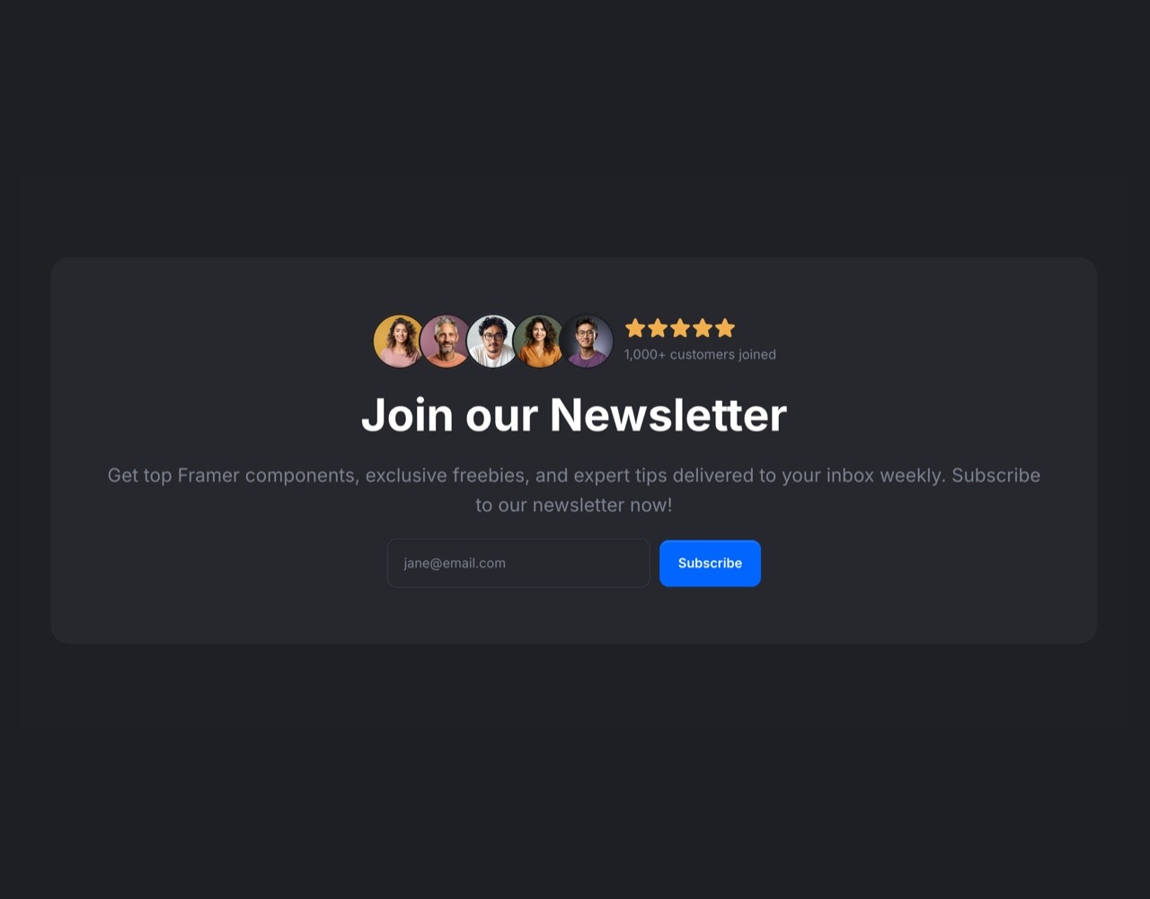 Framer Dark CTA Section - Frameblox UI