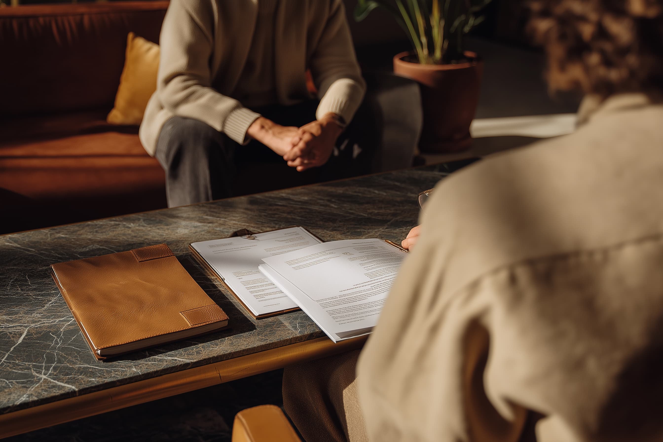 Photo d'un couple serein sur une terrasse