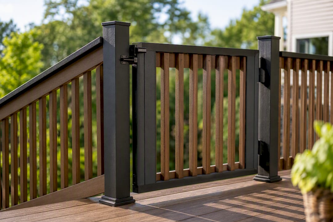Childproof railing latch and balusters