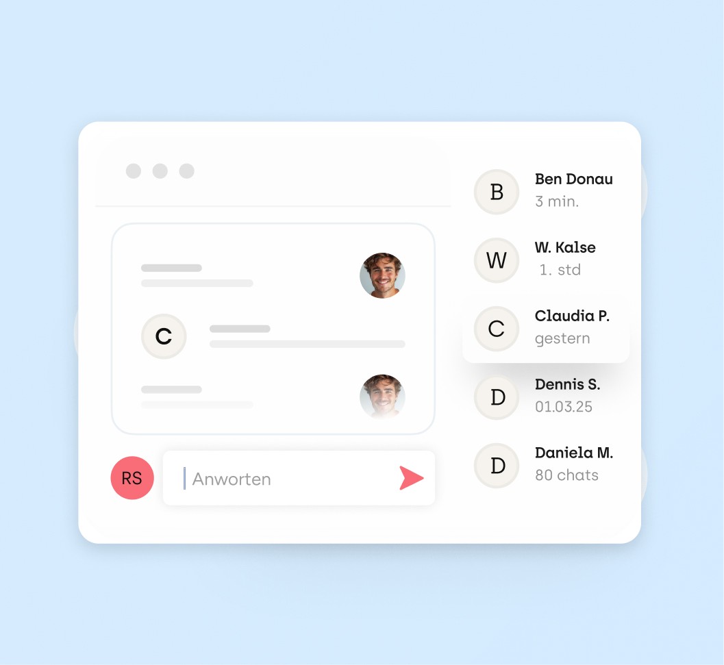 UI Design einers Elementen in dem neue Nutzende eingeladen werden.
