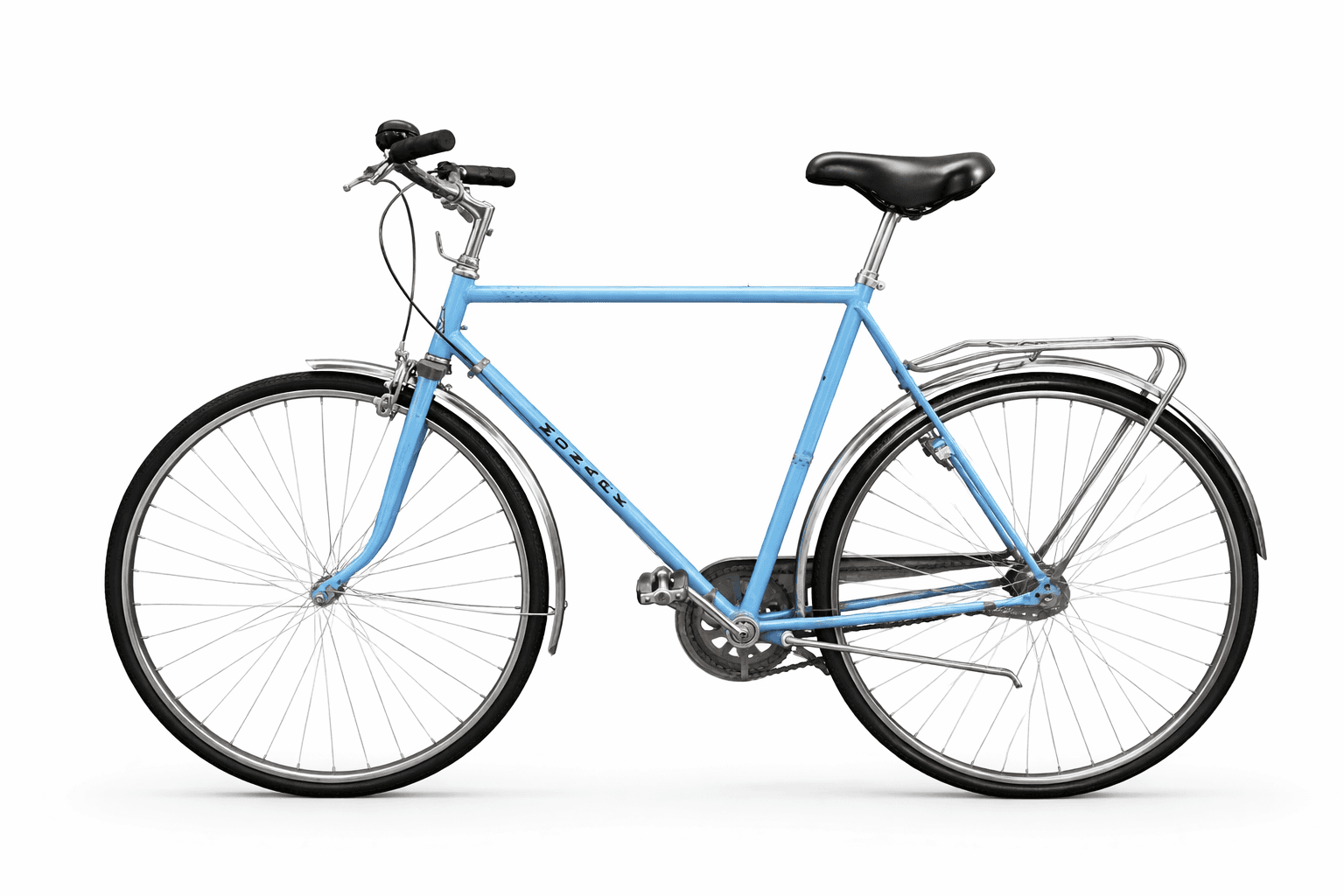 Begagnad lila Crescent citycykel med sju växlar och pakethållare, till salu i Uppsala