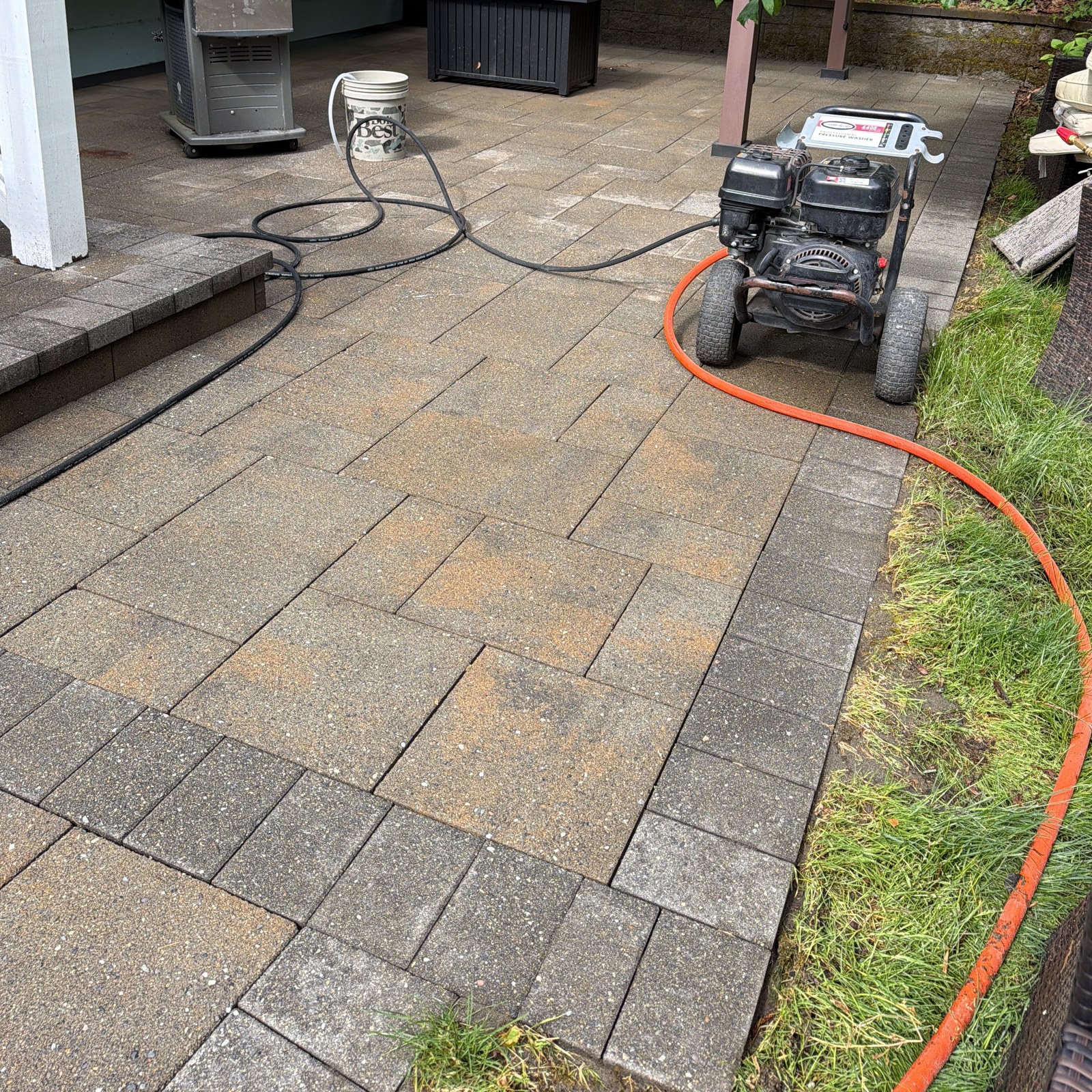 After: paver patio pressure washing by Peterson Property Services in Woodinville, WA