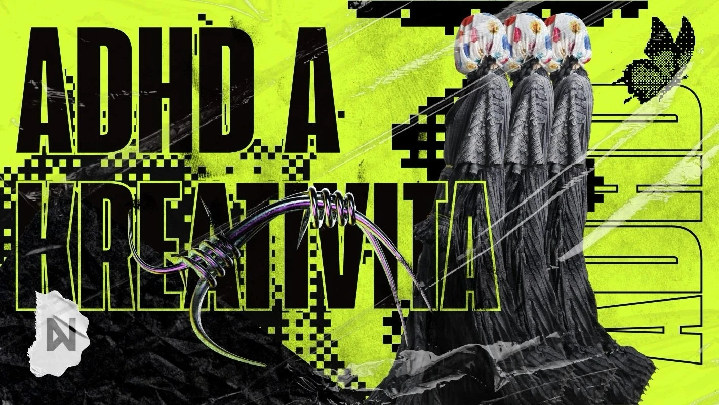 vizuál pro článek adhd a kreativita od nexusmag
