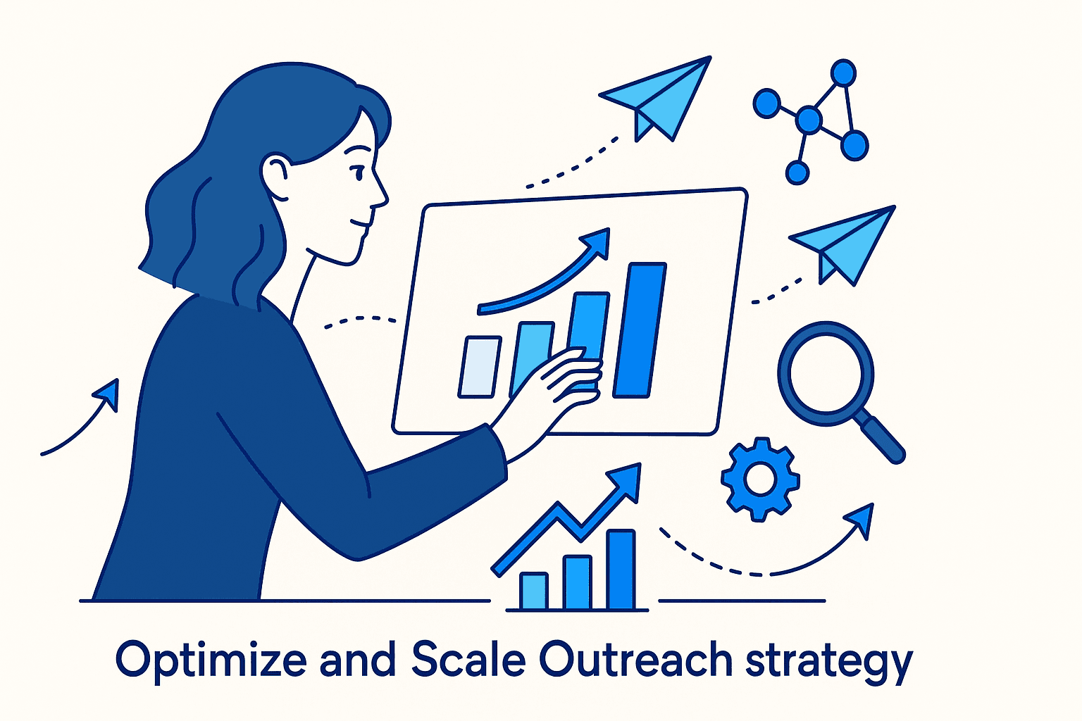 A woman shows how to optimize and scale the KOLs outreach strategy