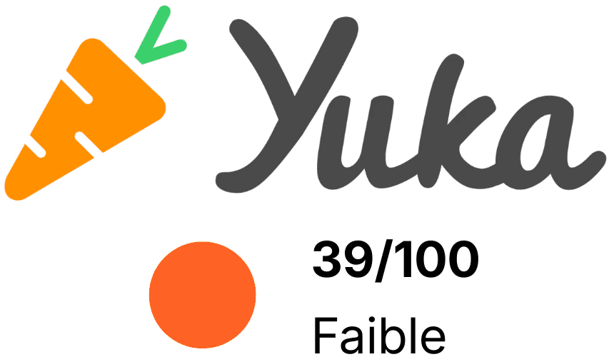 Score Yuka 39/100