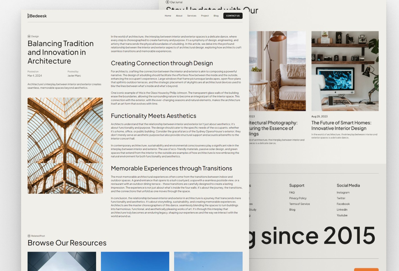 Bedeesk  - Framer Template for Architecture & Interior Design Website