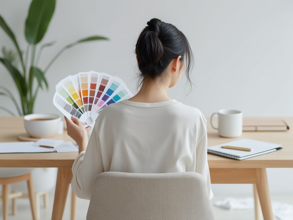 Woman with color palette