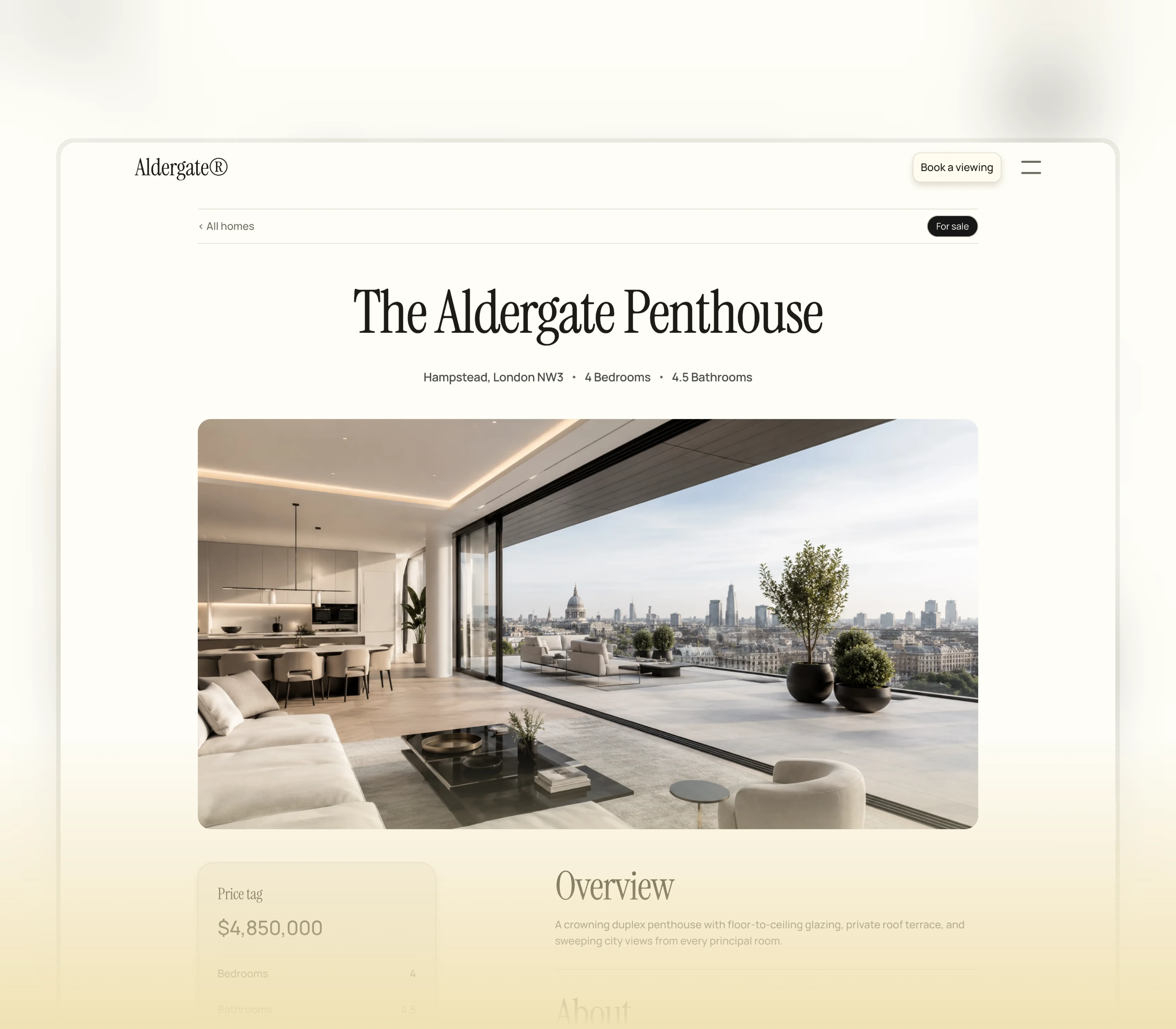 Aldergate template property detail page.