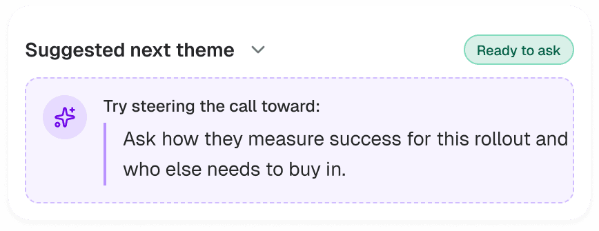 Suggested next themes